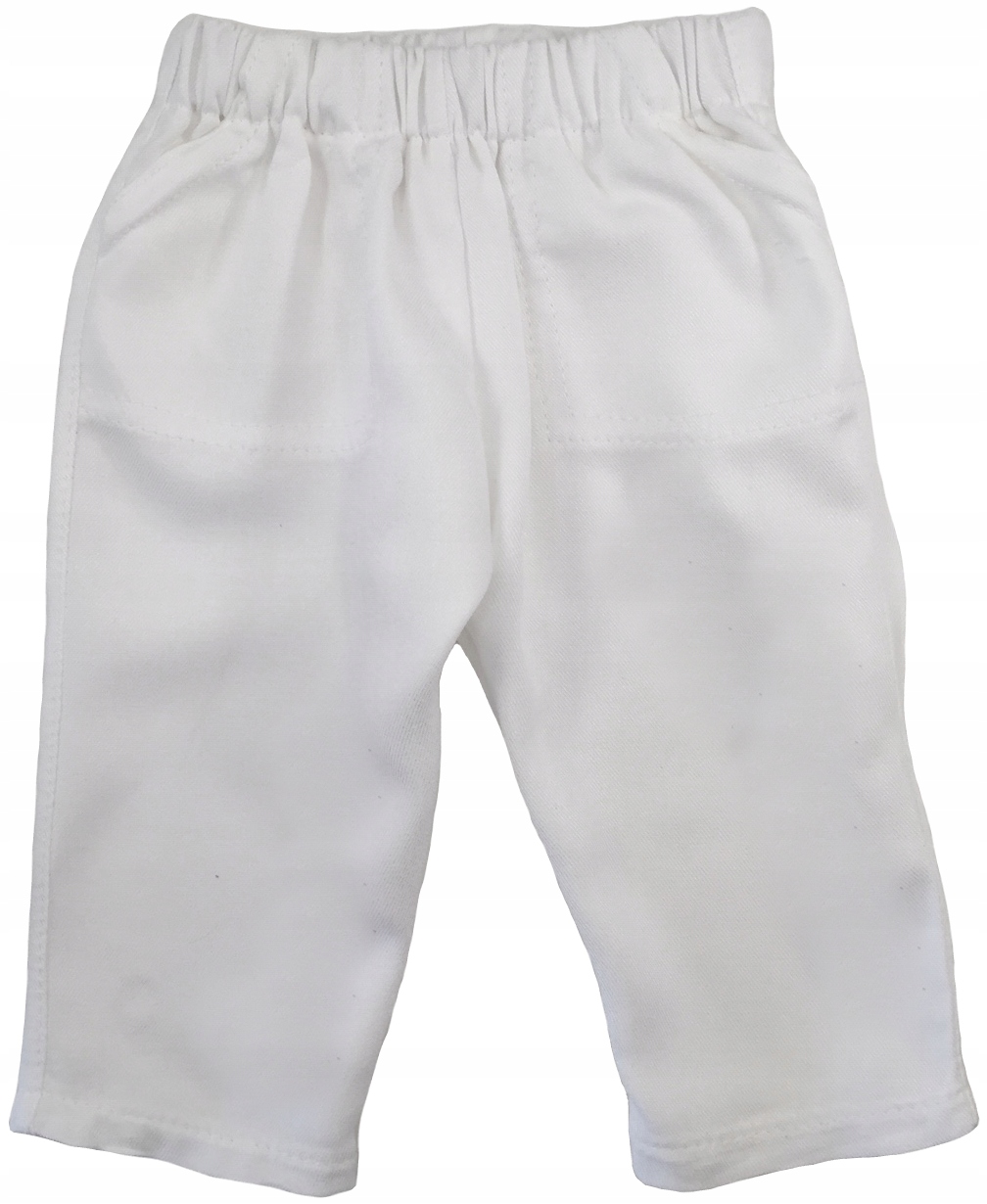 SPODNIE wizytowe śmietankowe do Chrztu 86 cm +12m