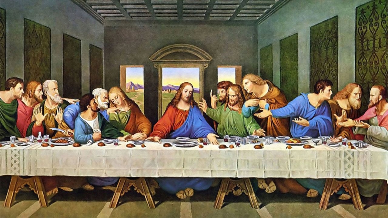 Diamantová výšivka Poslední Večeře Náboženství Ježíše Náboženství Velké 40x80 cm