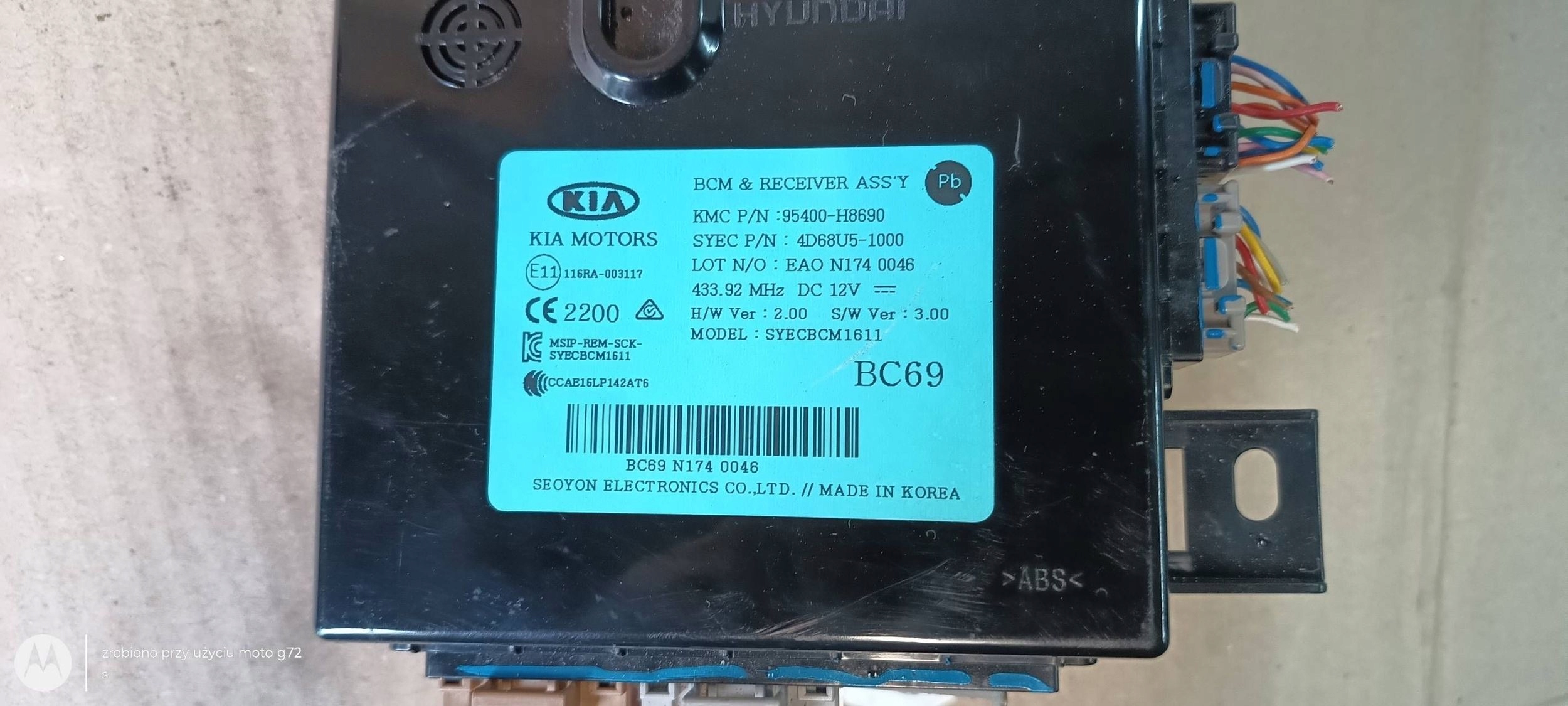 KIA RIO IV Unité commande confort 95400-H8690 2019R