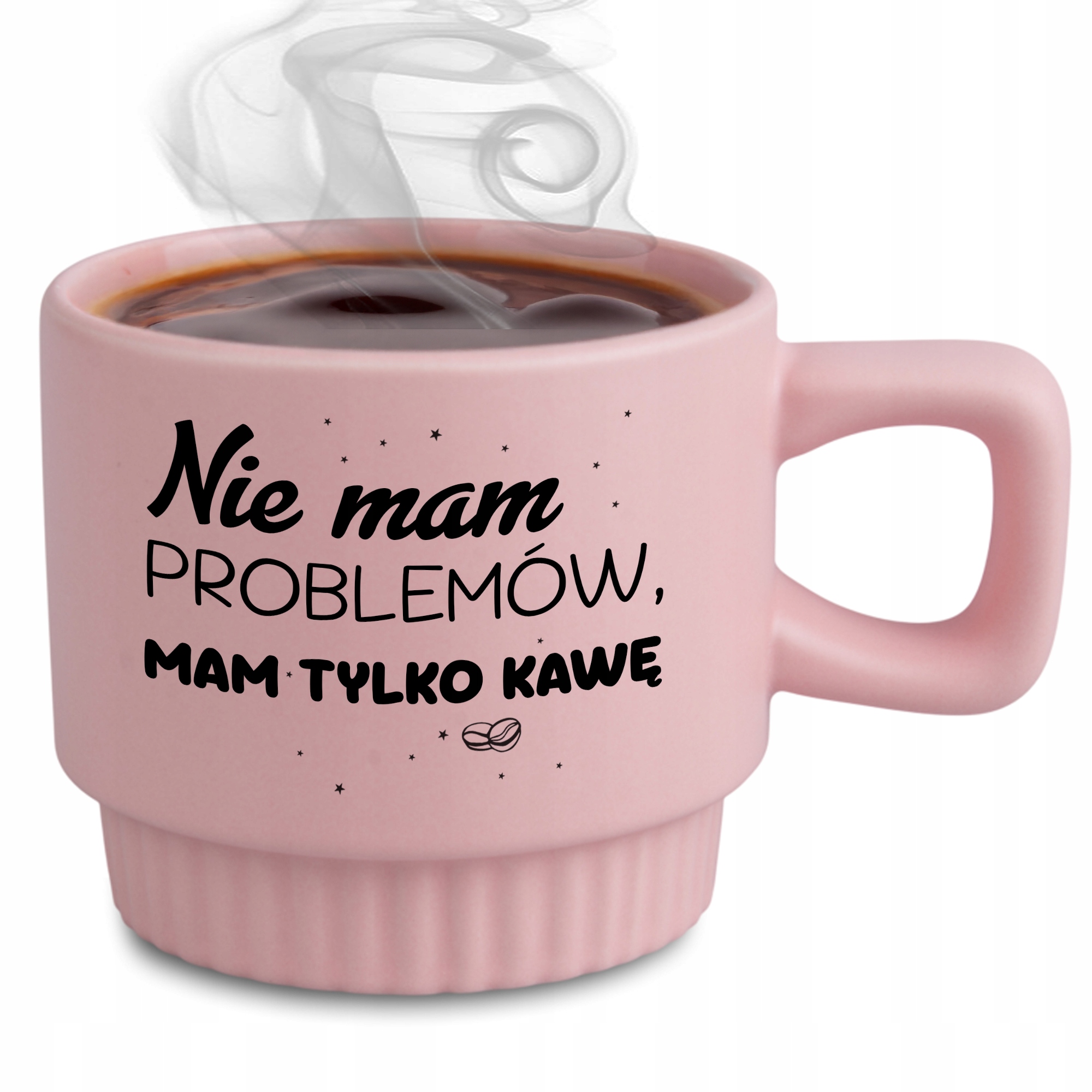 Ryflovaný hrnček Ružový Nemám Žiadne Problémy Darček pre jej priateľku
