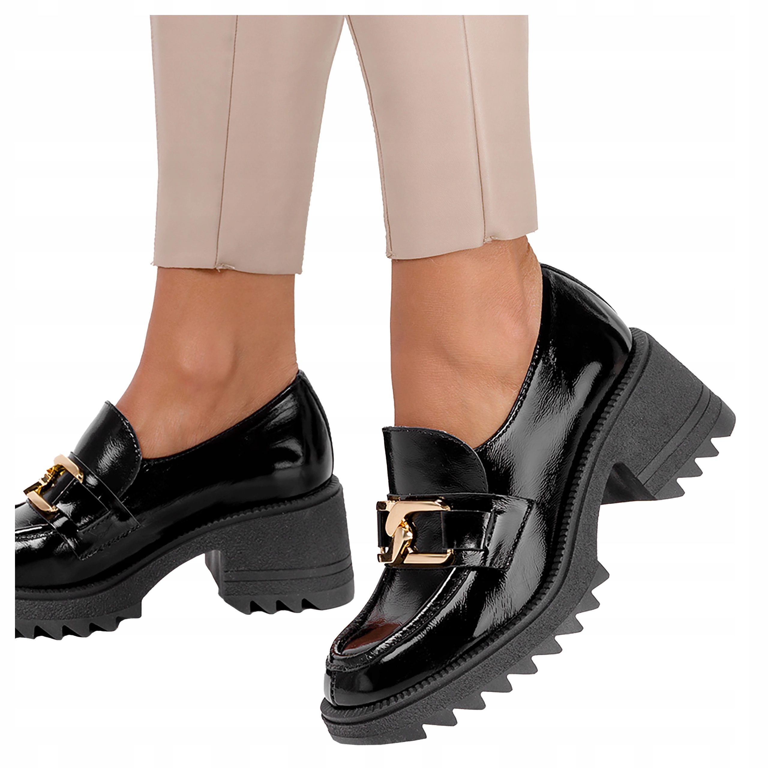 Dámské Kožené Mokasíny Na Podpatku Lehké Stabilní Nazouvací Polobotky vel. 38