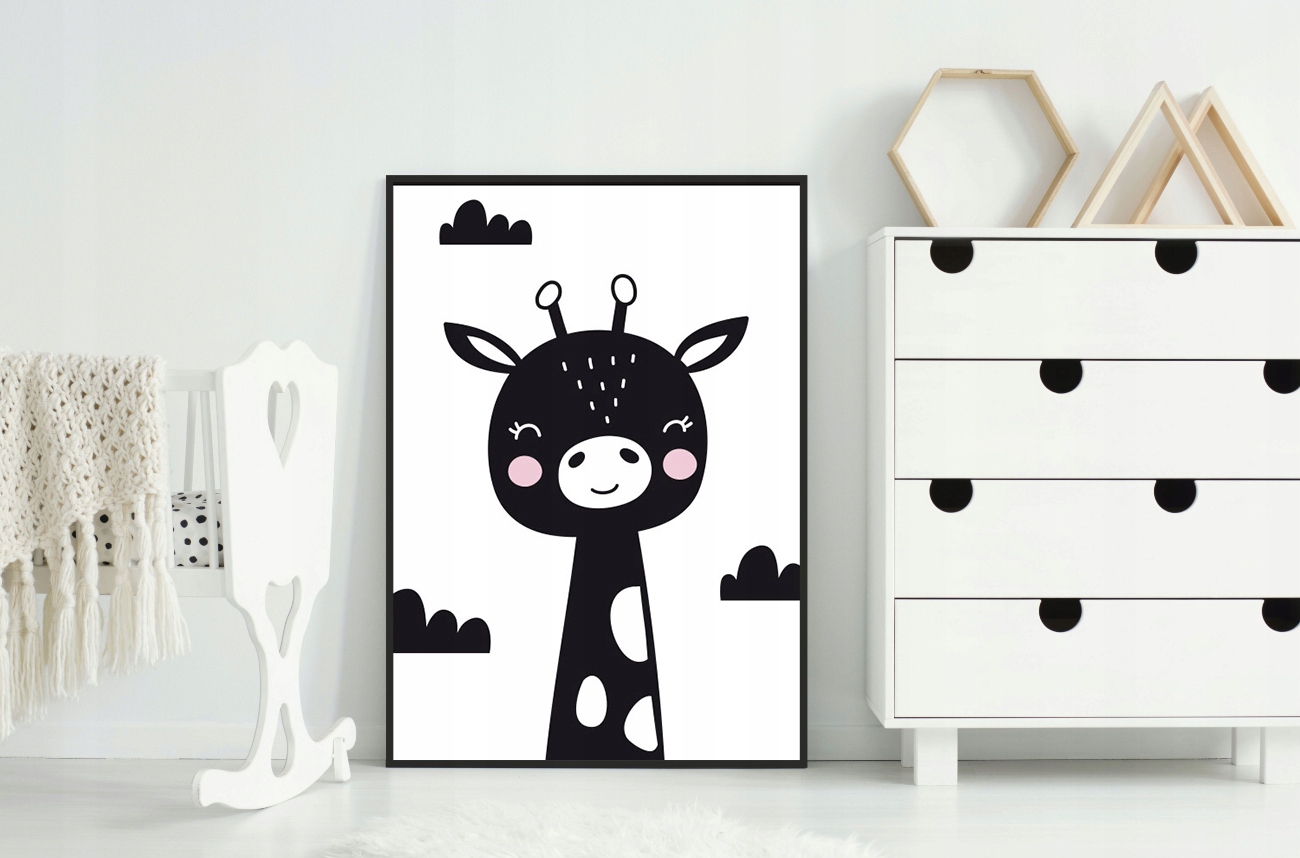 OBRAZ PLAKAT W RAMIE 33x43 cm Żyrafa Scandi PD336 Marka inna marka