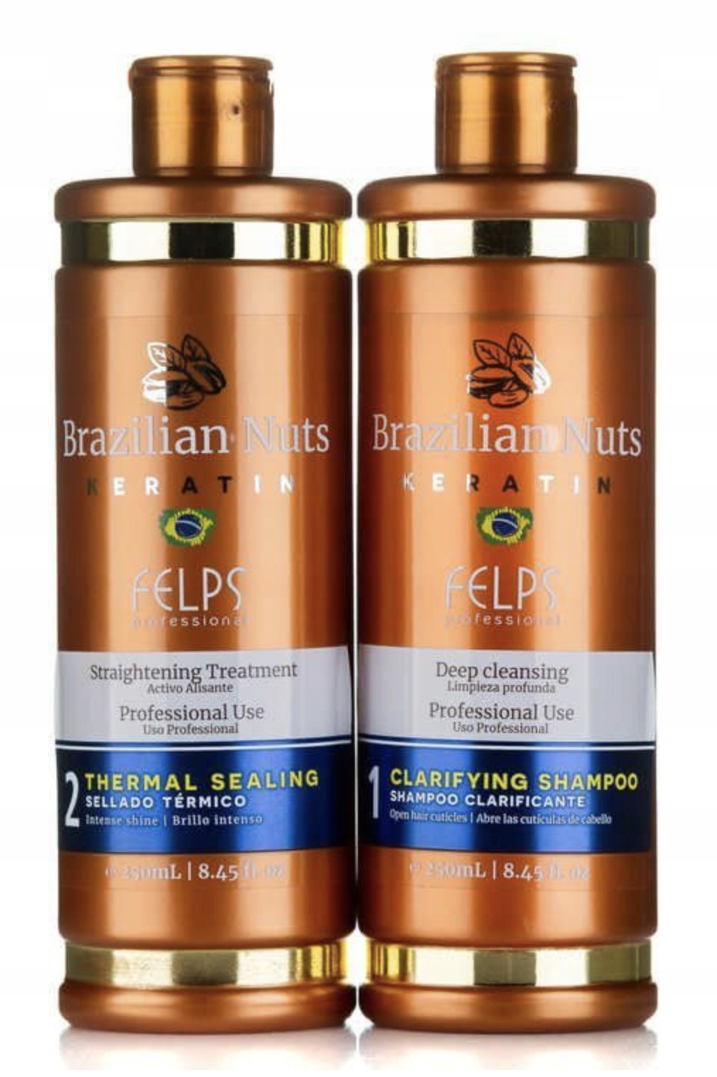 Felps Sada Brazilský Keratin S Brazilskými Ořechy Termoaktivní Uzavření 2x250ml