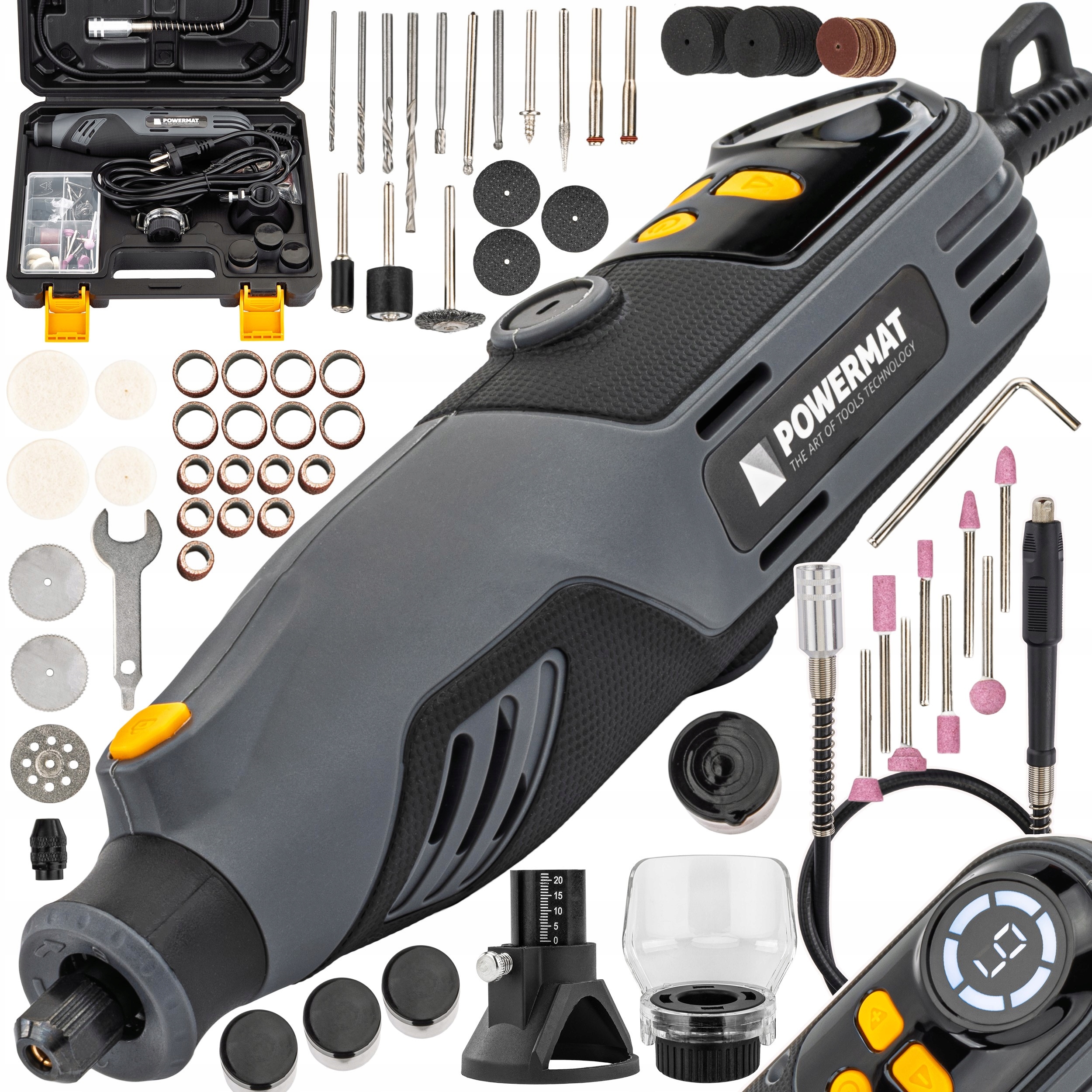 Mini Szlifierka Prosta Trzpieniowa Frezarka Wielofunkcyjna LCD +zestaw XXL