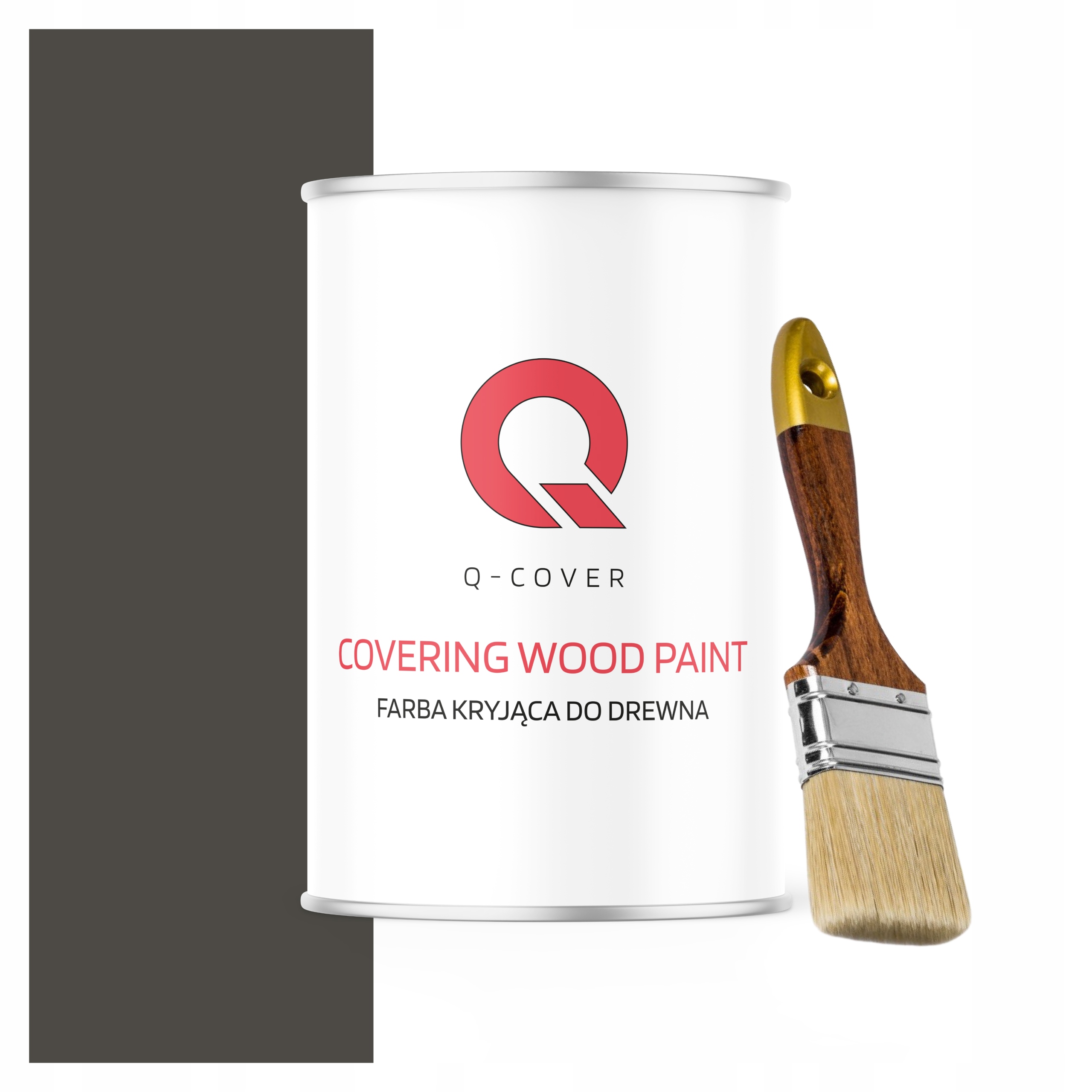 Krycí Barva na dřevo 1L Lesk Barva Šedá Tmavá Uv štětec