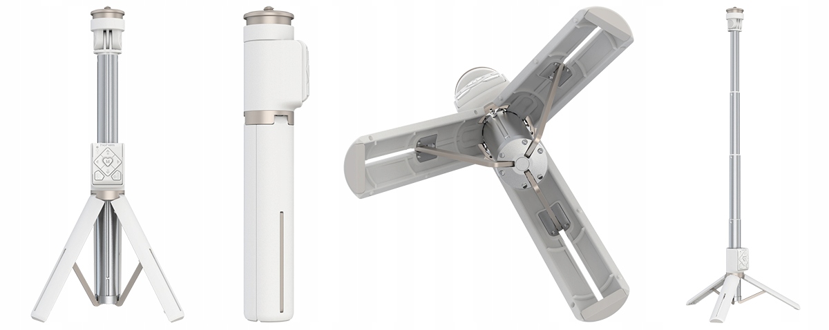 Statyw Tripod selfie stick Hohem RS01 biały z pilotem, regulowany do 510mm Obsługiwane systemy operacyjne Android iOS