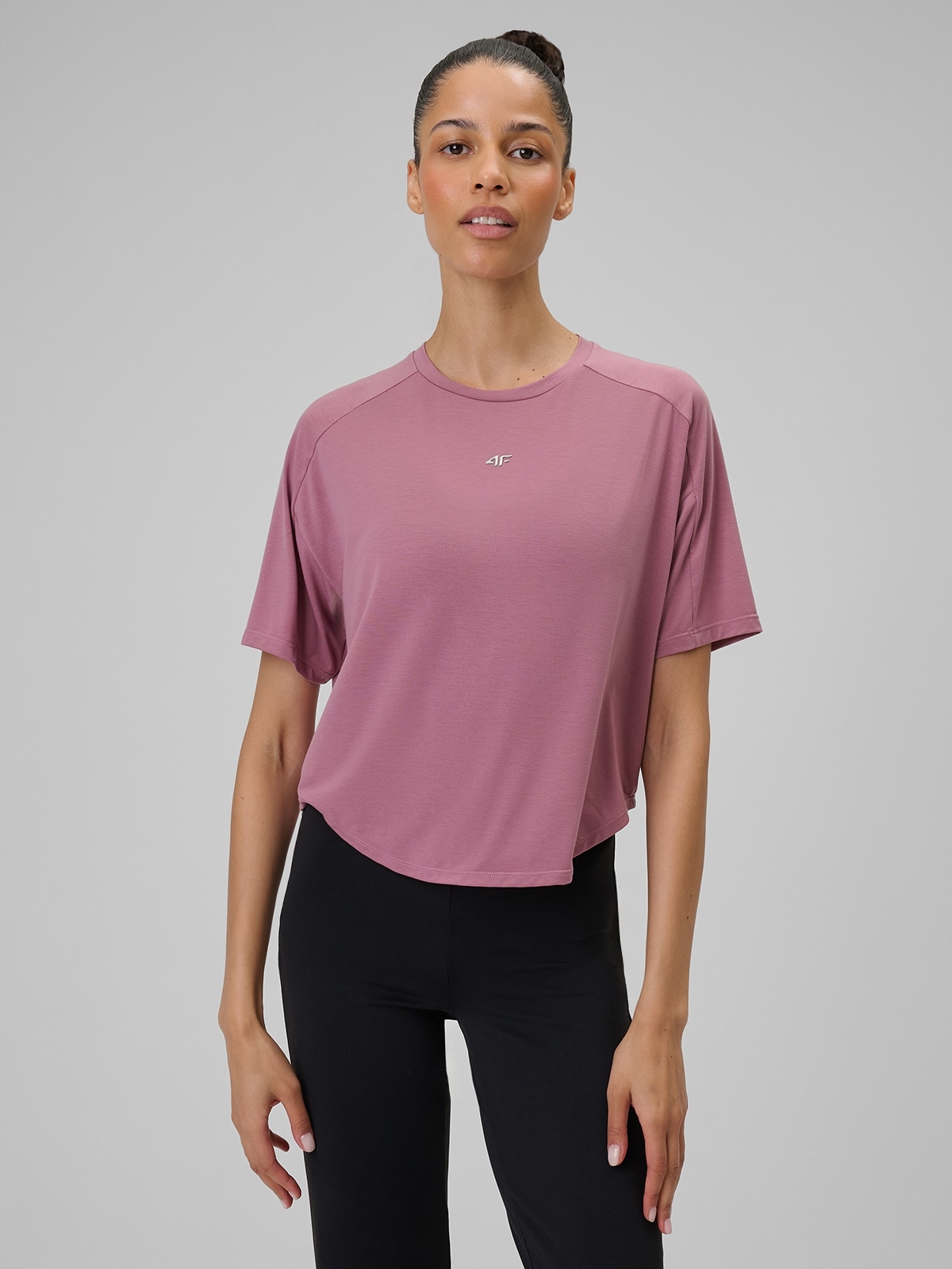 4F Dámské Tričko Na Jógu, Růžové, Rychleschnoucí, M