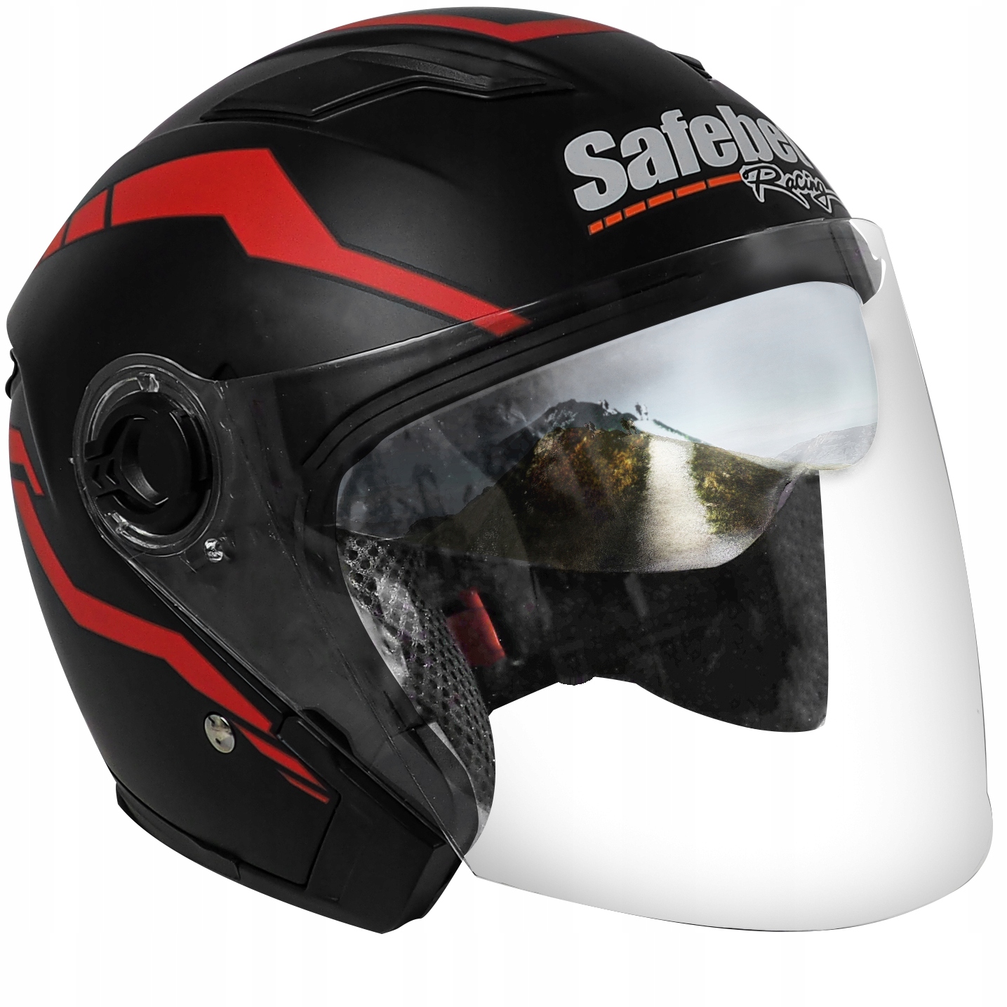 Kask Motocyklowy Otwarty Czarny Mat Skuter Quad Motor Blenda S Skuter Quad