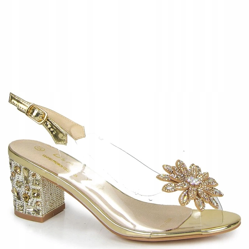 S.barski MR42-002 Průhledné Nízké Sandály Zlaté 37 D&a