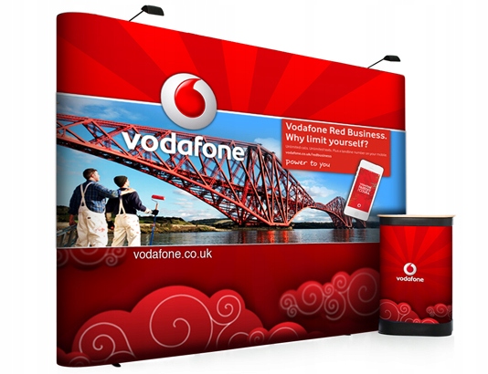 Ścianka reklamowa POP UP szer. 414 x wys. 229 z wydrukiem + roll up GRATIS