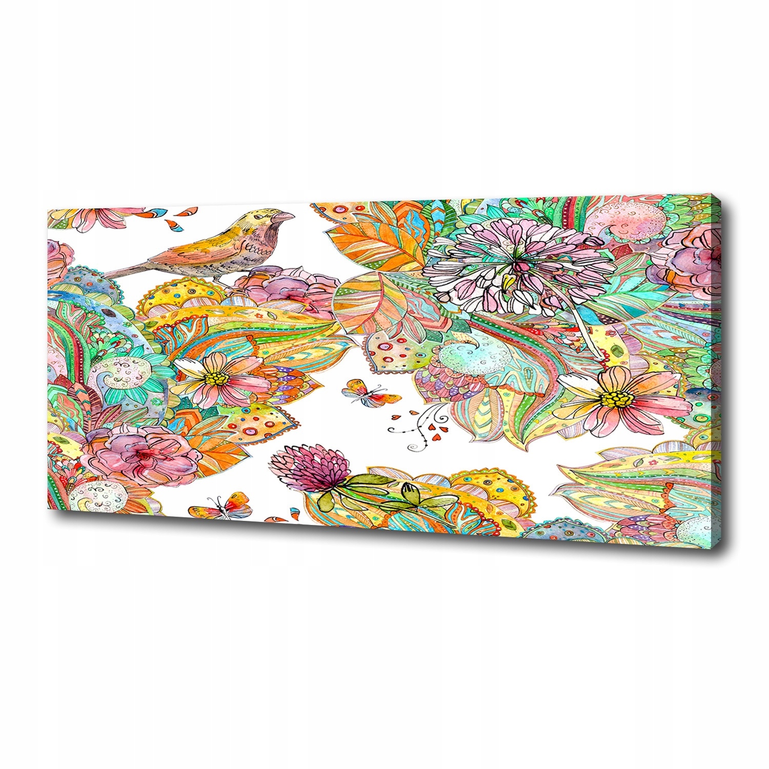 

Foto obraz na płótnie Ptak i ornamenty 125x50 cm