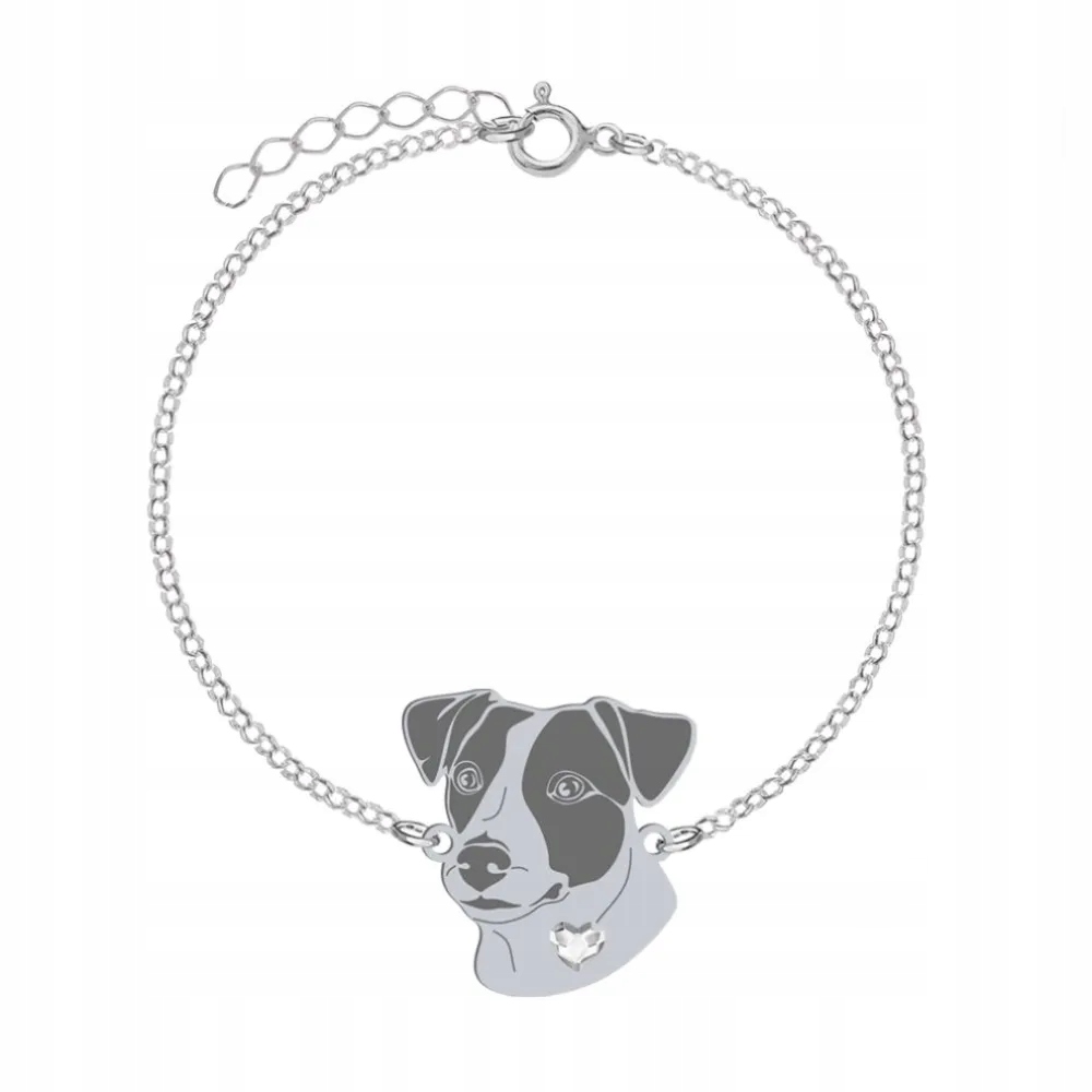 Stříbrný náramek s Jack Russell teriérem Krátkosrstý 925 Žena Gravírování