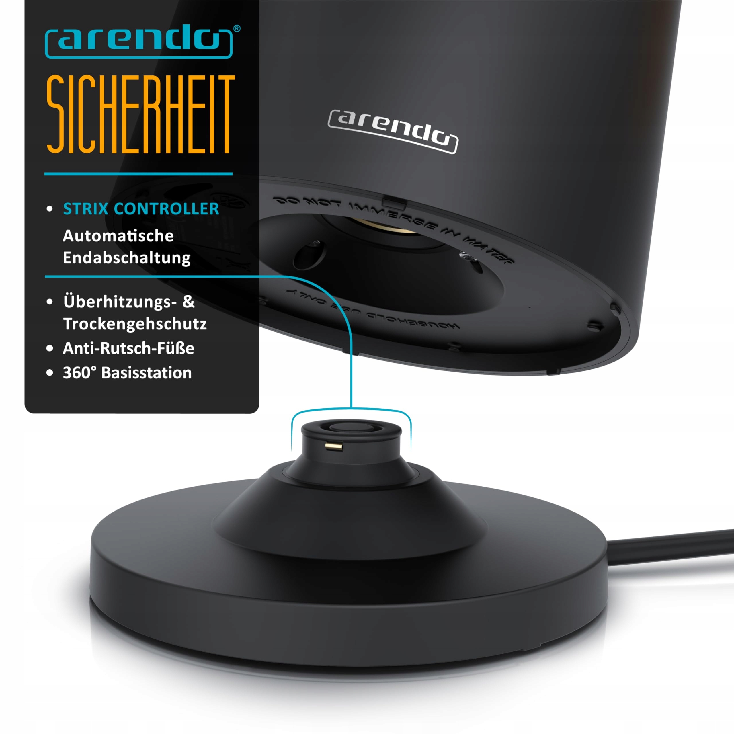 ARENDO Czajnik Elektryczny 1.5L Stal Nierdzewna BPA Free — miniatura 6