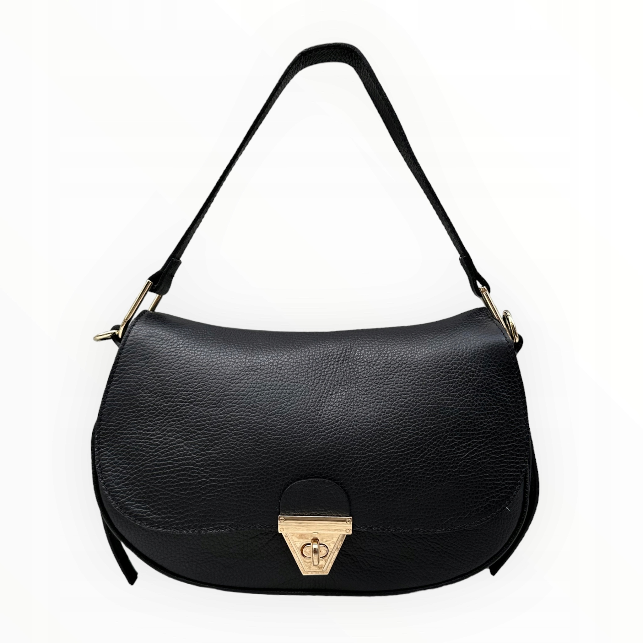 Taška z přírodní kůže Raisa Maxi Černá