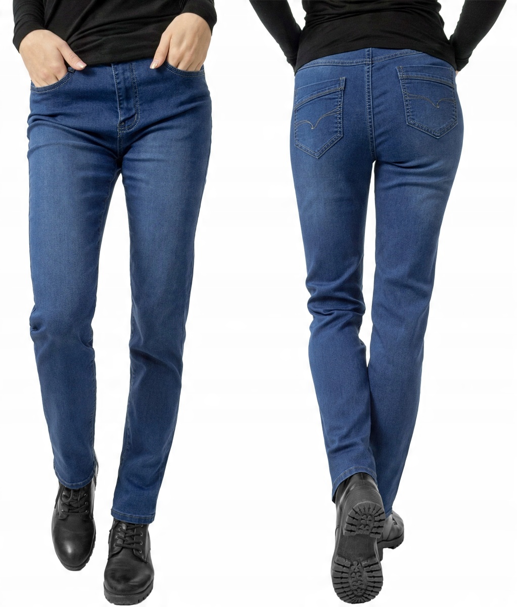 

Cienkie Spodnie Jeansy Damskie z Lycrą 1082 82 cm
