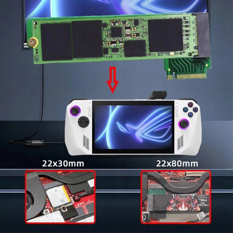 Adapter Przejściówka M.2 NVMe PCIe 4.0 do ASUS ROG Ally SSD