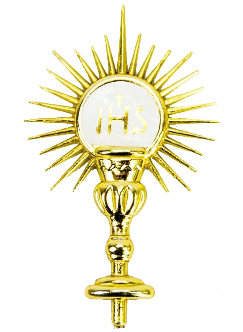 

Monstrancja złota ornament Ihs Komunia Św. 8cm 1x