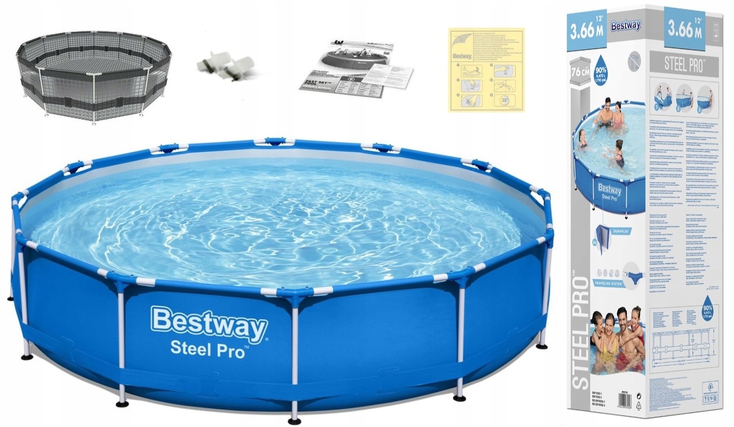 

Basen Ogrodowy Stelażowy Bestway 366x76cm 9w1