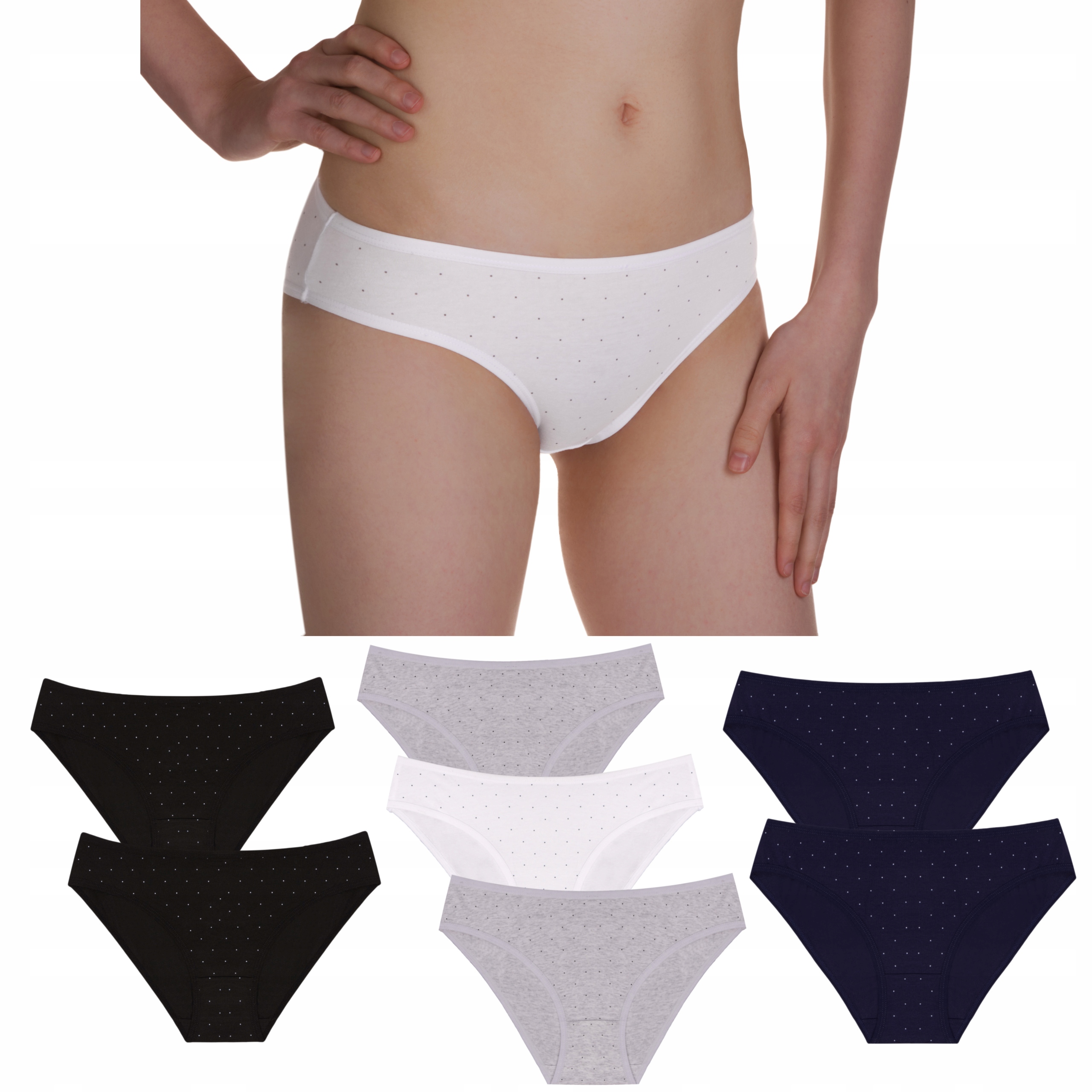 

8x figi/majtki damskie bawełna groszki Flora S/m