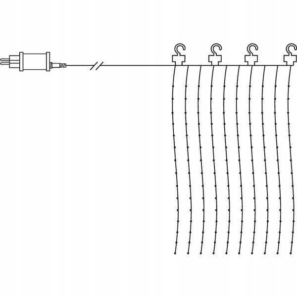 Ledová clona Sherrie 1 x 2 m, teplá bílá, vnější barva