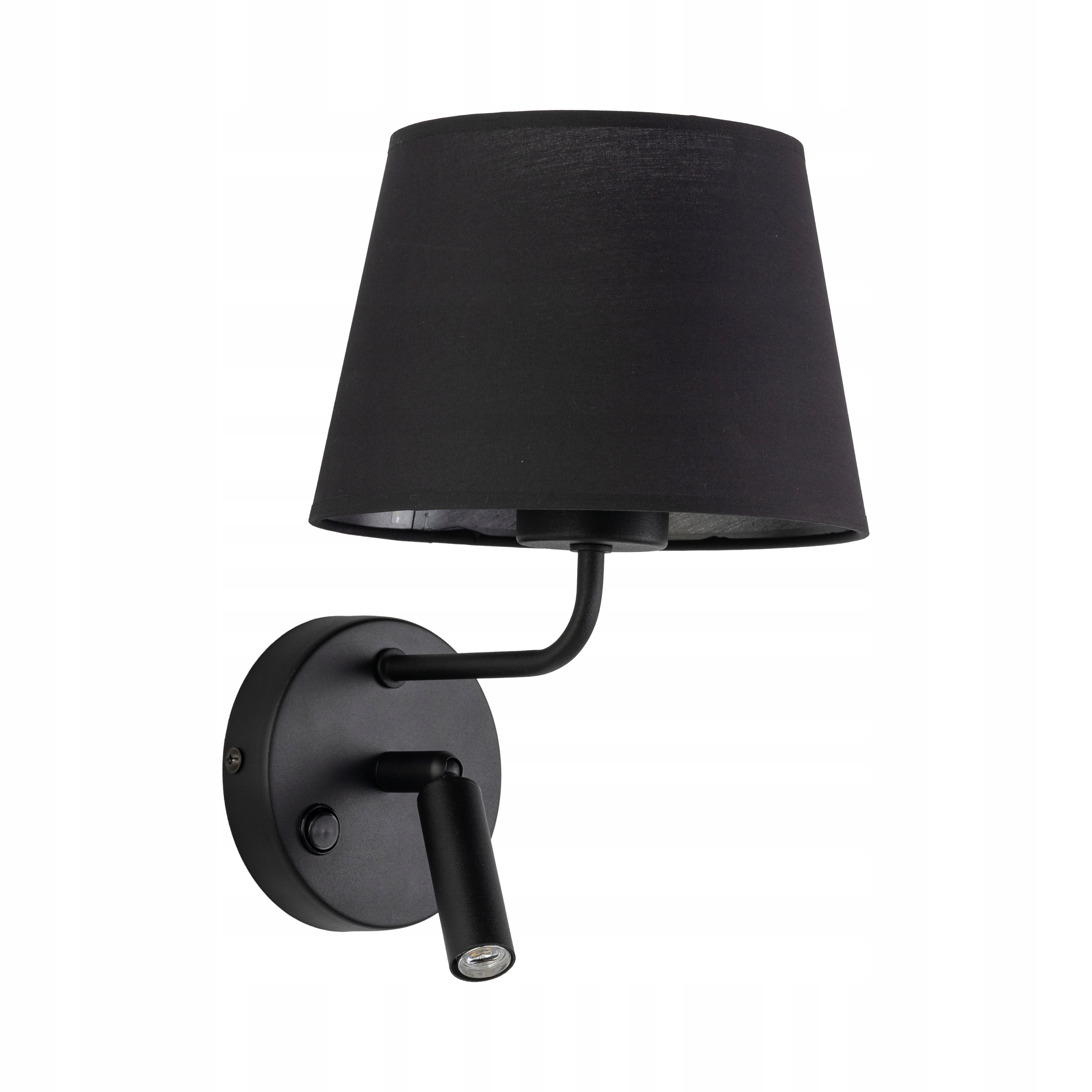 Čierna nástenná lampa na čítanie s tienidlom Tk Maja Sabia E27 G9 Led