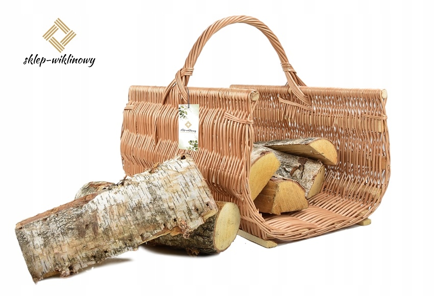 Proutěný koš na dřevo do krbu 60 cm Super!