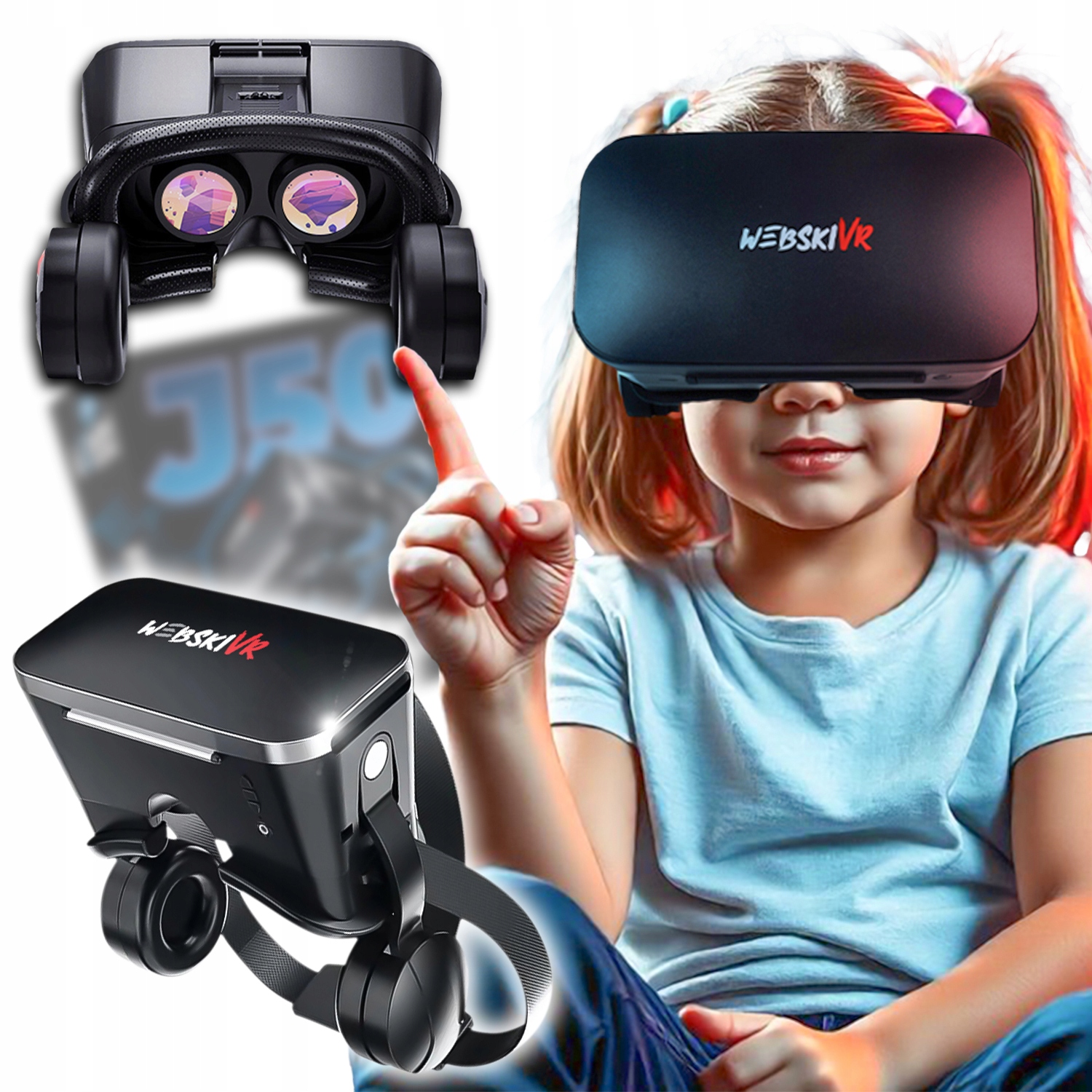 Vr 3D Brýle S Bezdrátovými Sluchátky Bluetooth Pro Mobilní Telefon