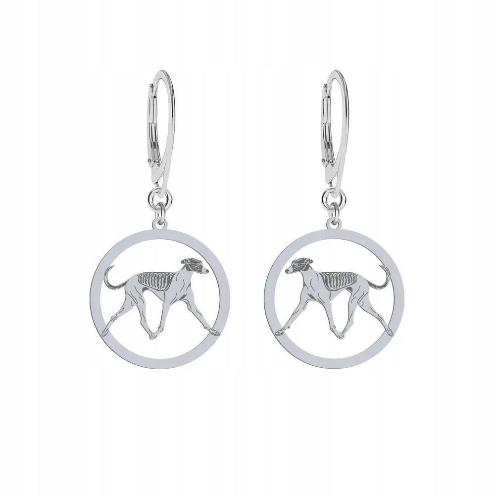 Stříbrné Náušnice se psem Maďarský chrt 925 Šperky Dárek Gravírování Bonus