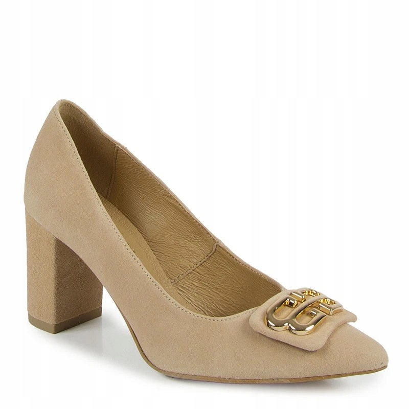 Laroni 3305-3 Béžové Kožené Lodičky S Ozdobou 36 Flisella