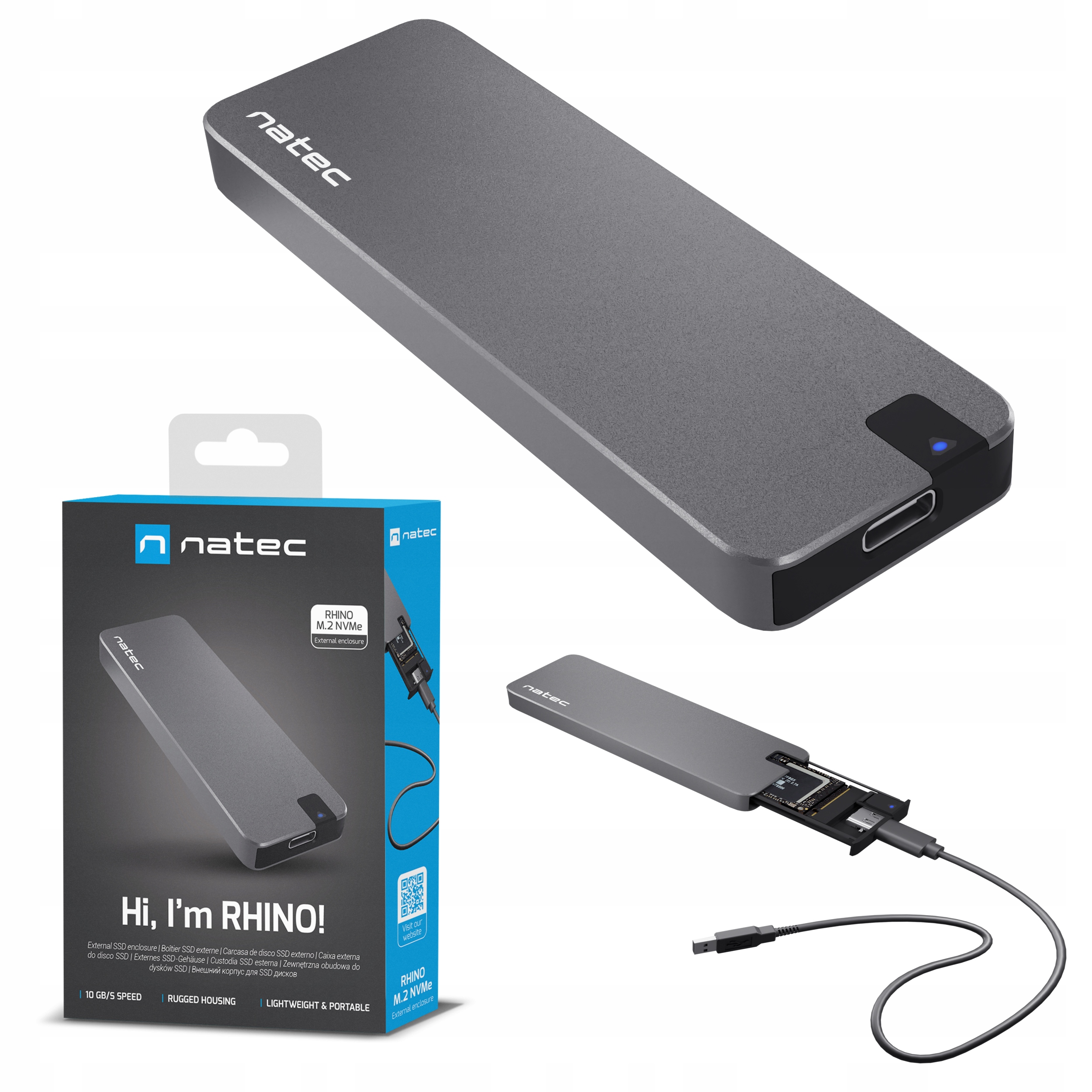 OBUDOWA SSD ZEWNĘTRZNA NATEC RHINO M.2 NVME USB-C