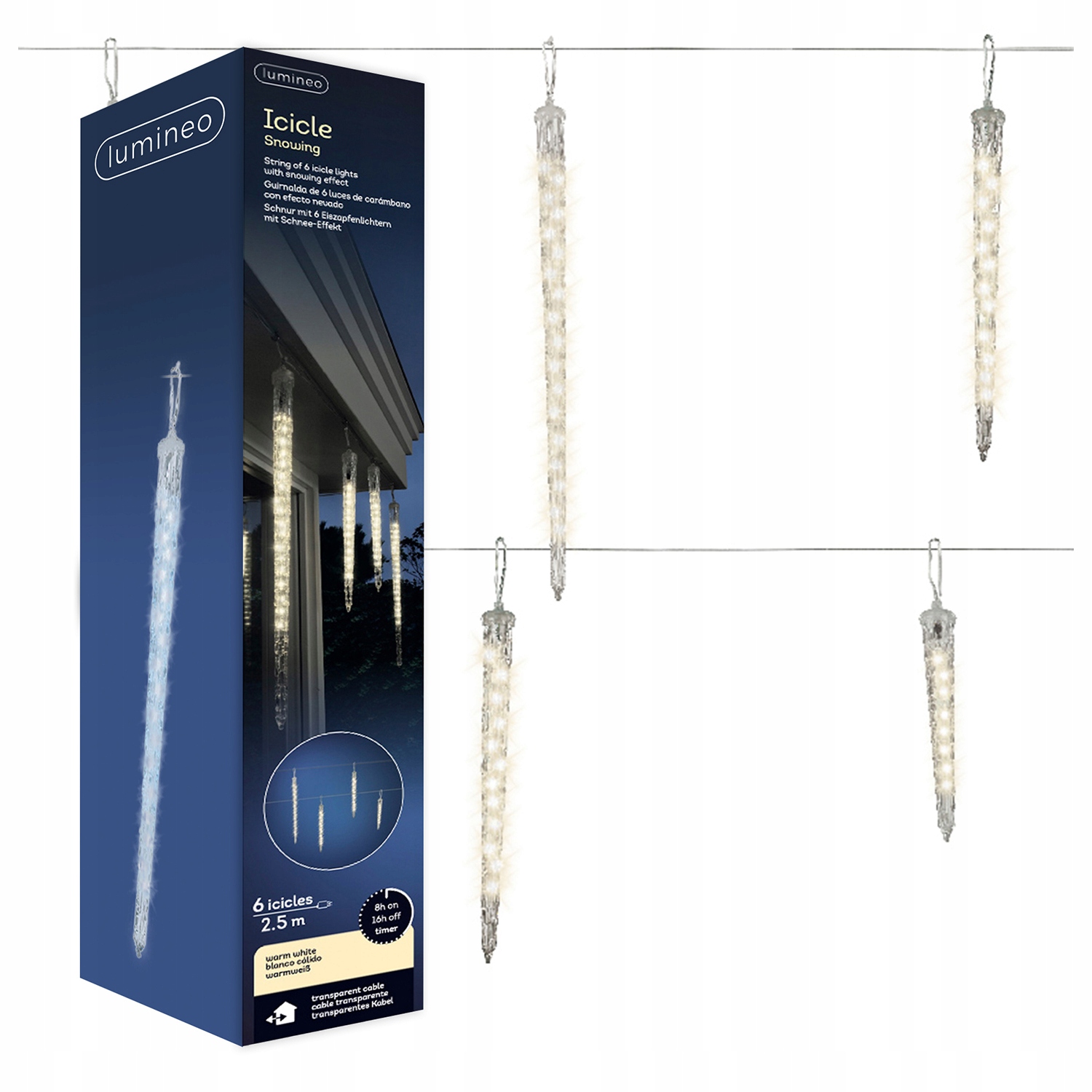 Venkovní rampouchy Padající sníh Teplý bílý 148LED 2.5M Vánoční osvětlení na stromeček