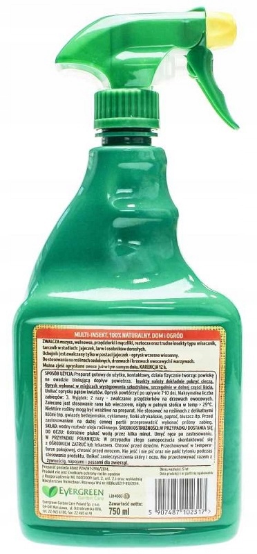 MULTI-INSEKT 750ML NATURALNY ŚRODEK SPRAY NA SZKODNIKI MSZYCE PRZĘDZIORKI Producent Substral