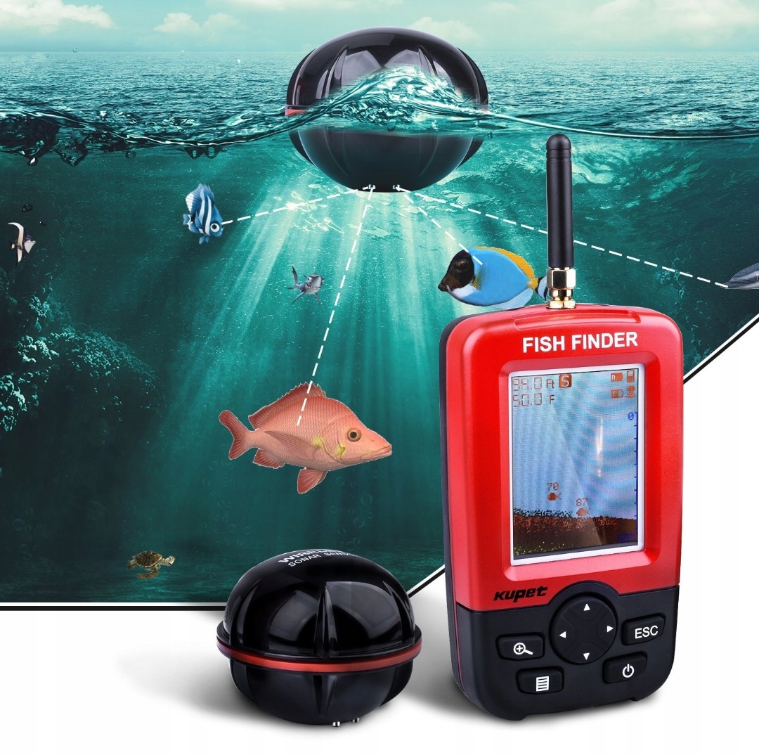 ECHOSONDA BEZPRZEWODOWA SONAR KOLOROWY WYŚWIETLACZ NA RYBY Model Xj01