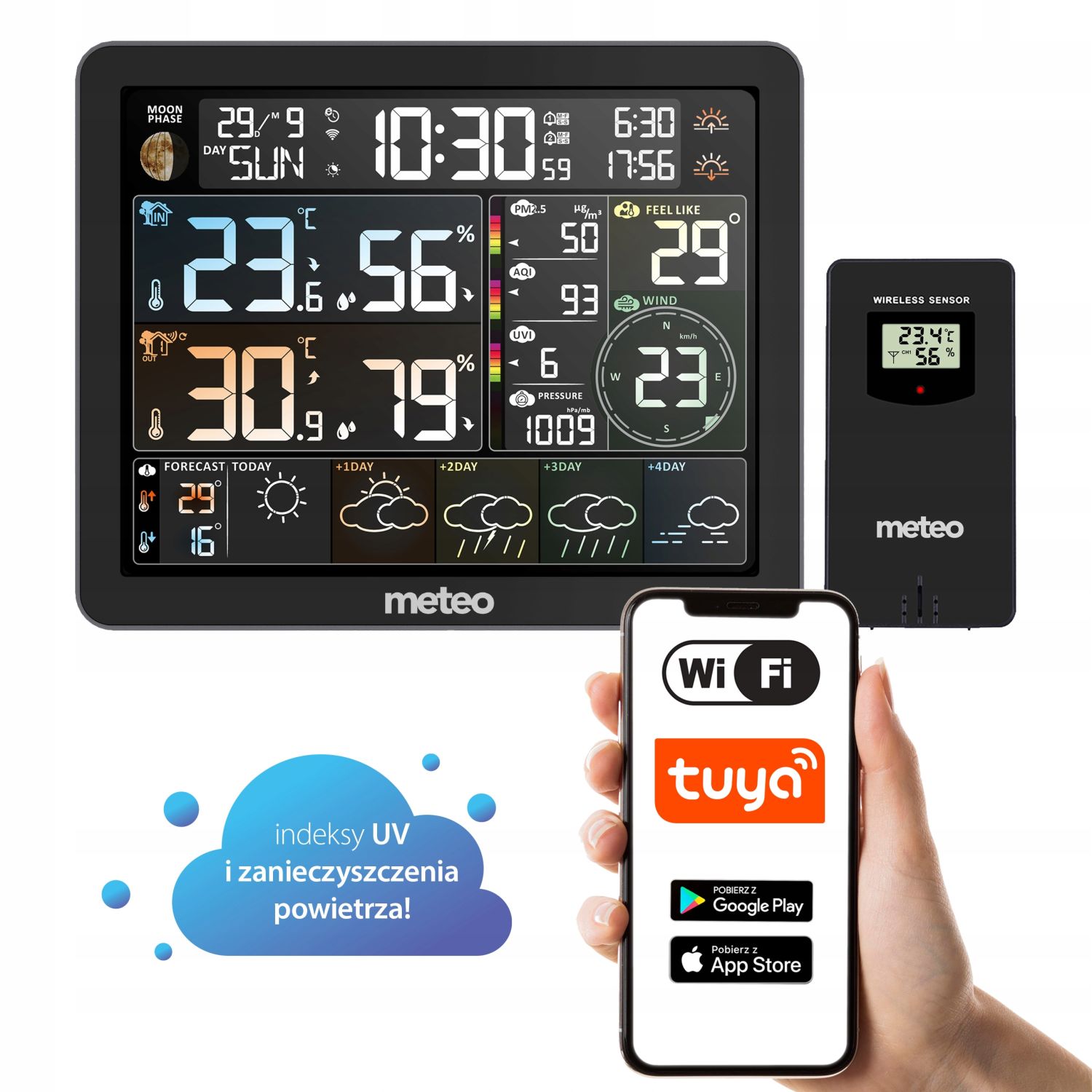 Wifi meteorologická stanica, merač znečistenia ovzdušia