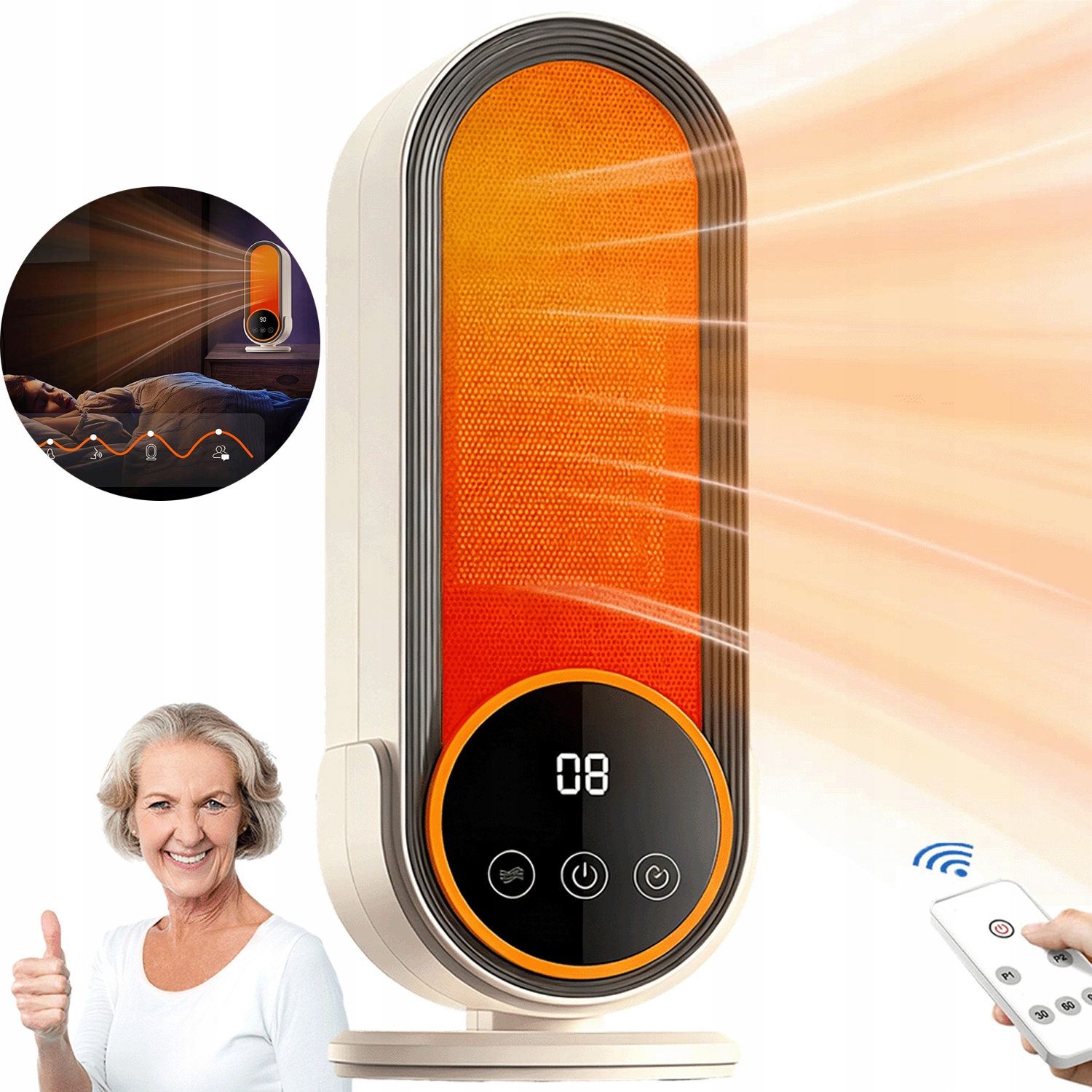 Elektrická Ohřívačka S Dálkovým Ovládáním A Časovačem Pro Kancelářský Dům, 2 Úrovně Ohřevu