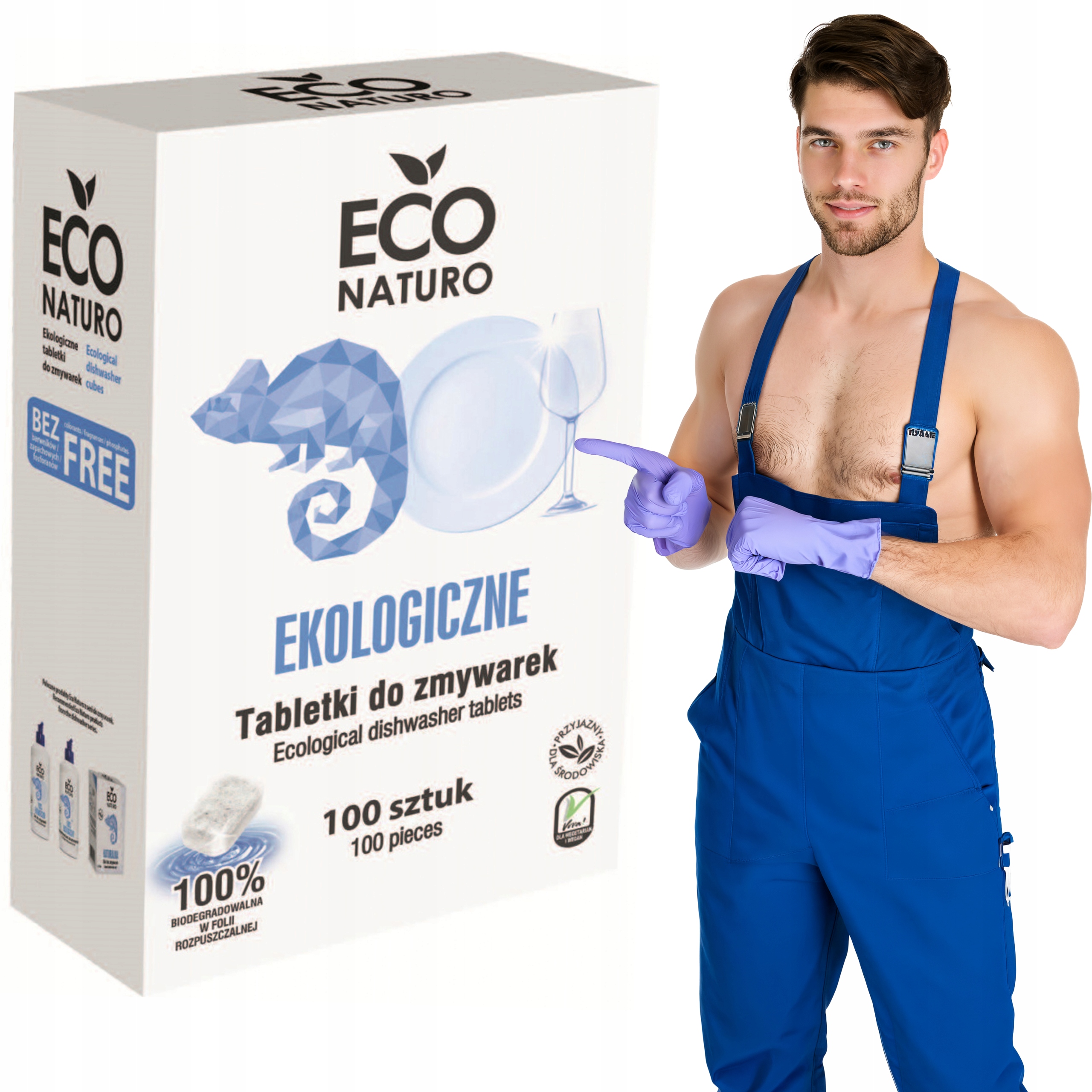 Econaturo Tabletki Kapsułki Do Zmywarki Ekologiczne Certyfikowane 100 szt.