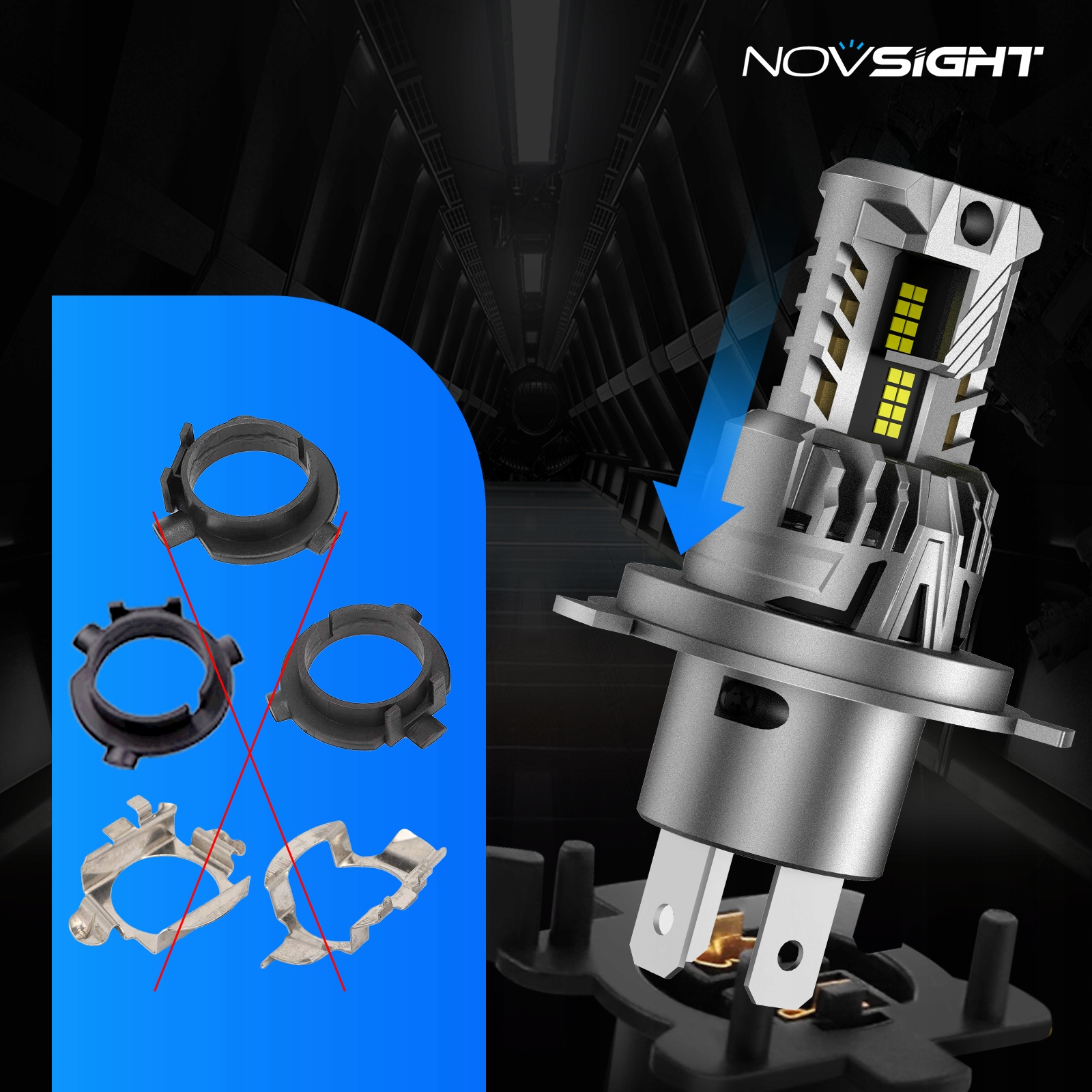 ŻARÓWKI LED H4 +700% BARDZO MOCNE 6500K 1:1 CANBUS Typ żarówki H4