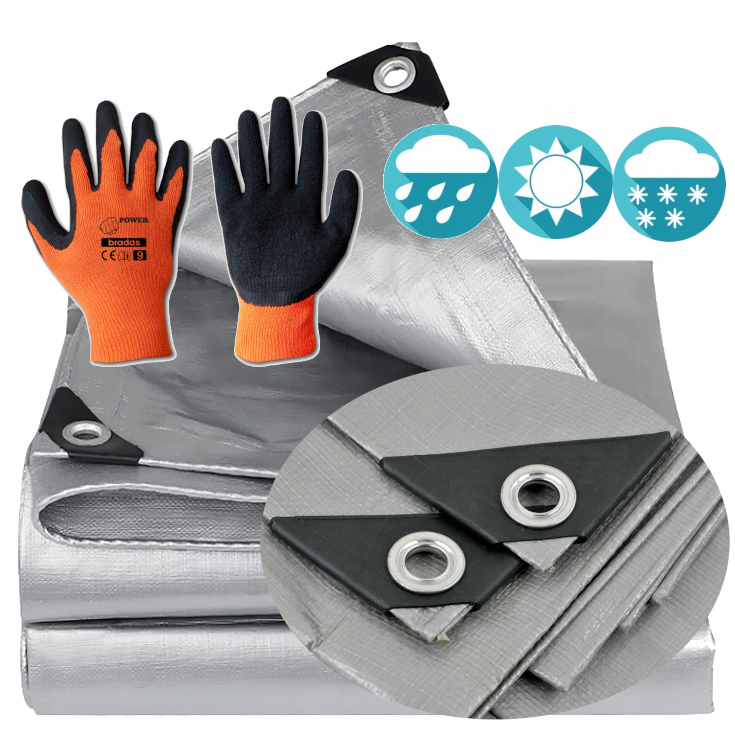 

Plandeka 120g Gruba Mocna Srebrna 2x3 Uv