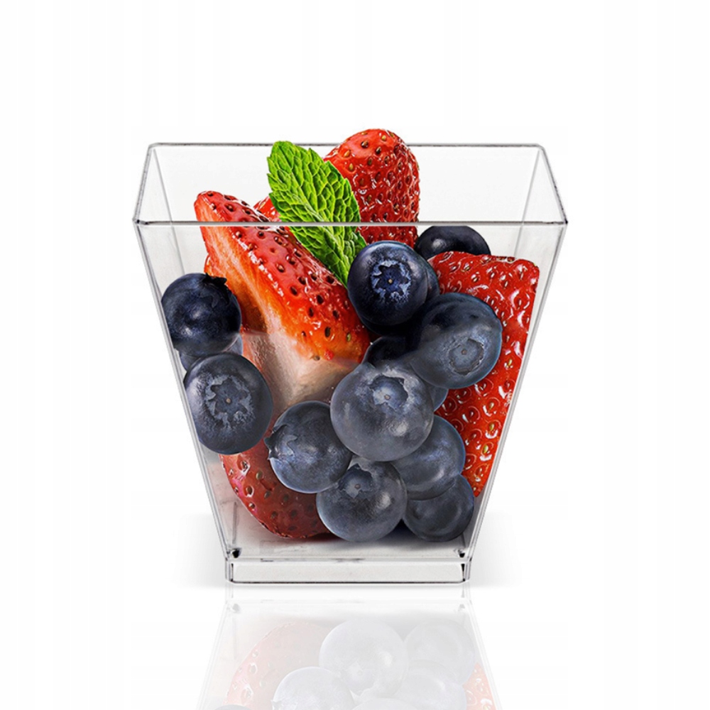 POJEMNIKI NA DESERY 120ml - 50 szt PUCHARKI KWADRATOWE DO DESERÓW Marka inna