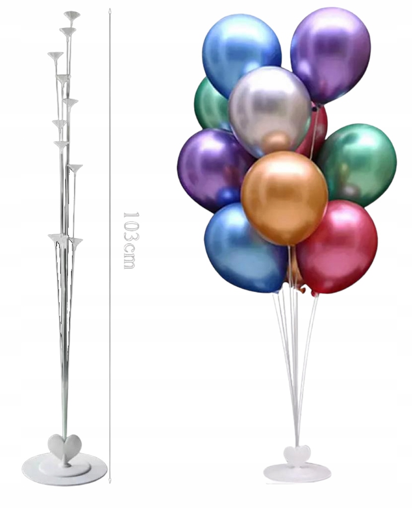 

Stojak Do Balonów Przezroczysty Wysoki 103cm