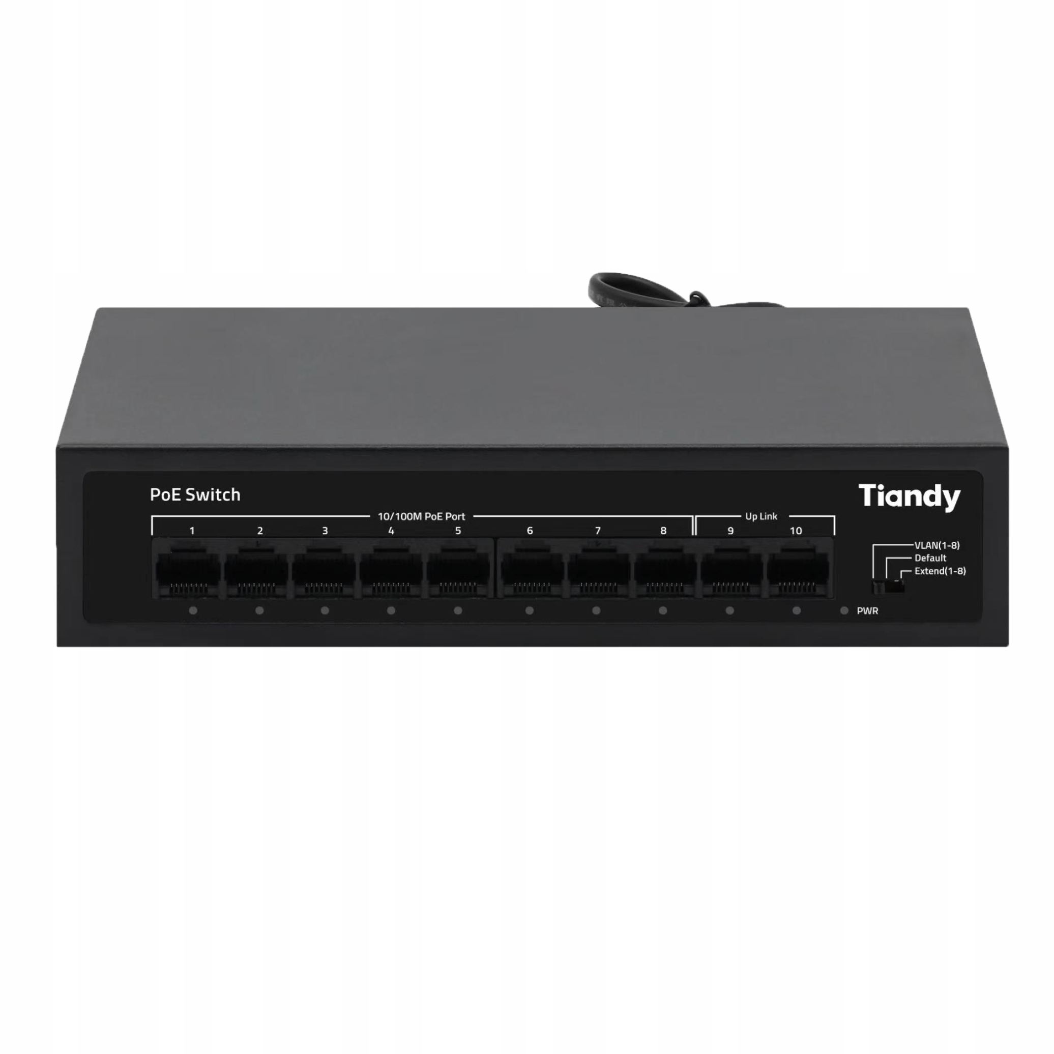 Tiandy Switch PoE do 8 Kamer PoE 100Mbps, 2xUpLINK, Tryb Rozszerzony