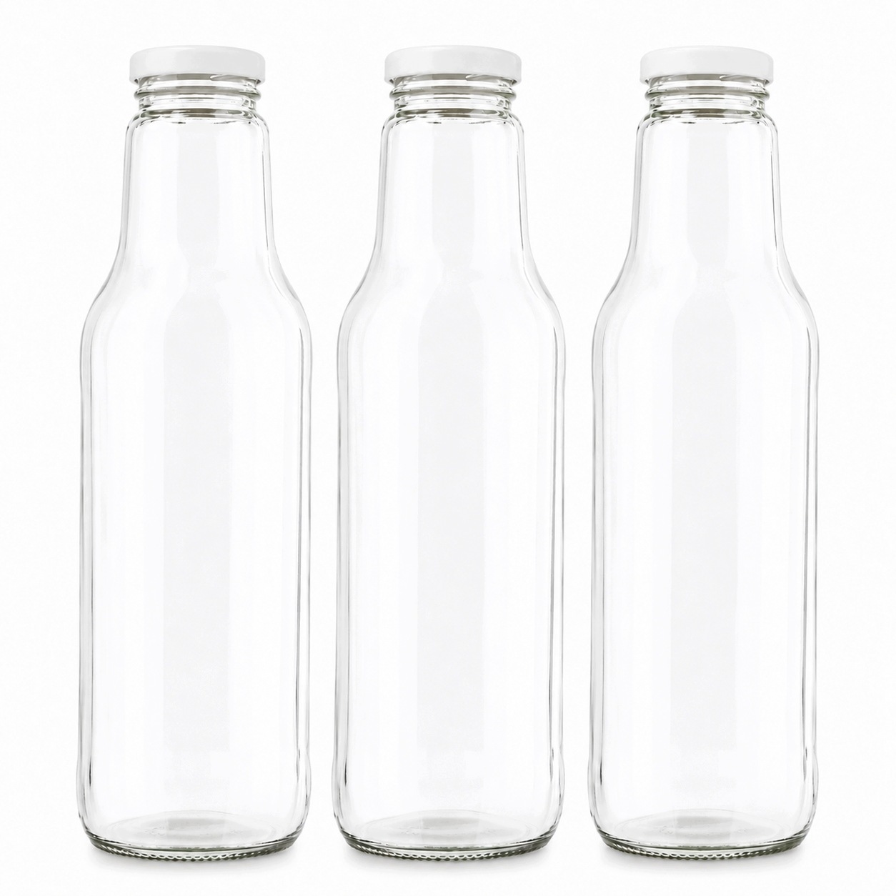42 x skleněná láhev 750 ml uzávěr 43 cm, bílá/na džusy, sirupy a těstoviny