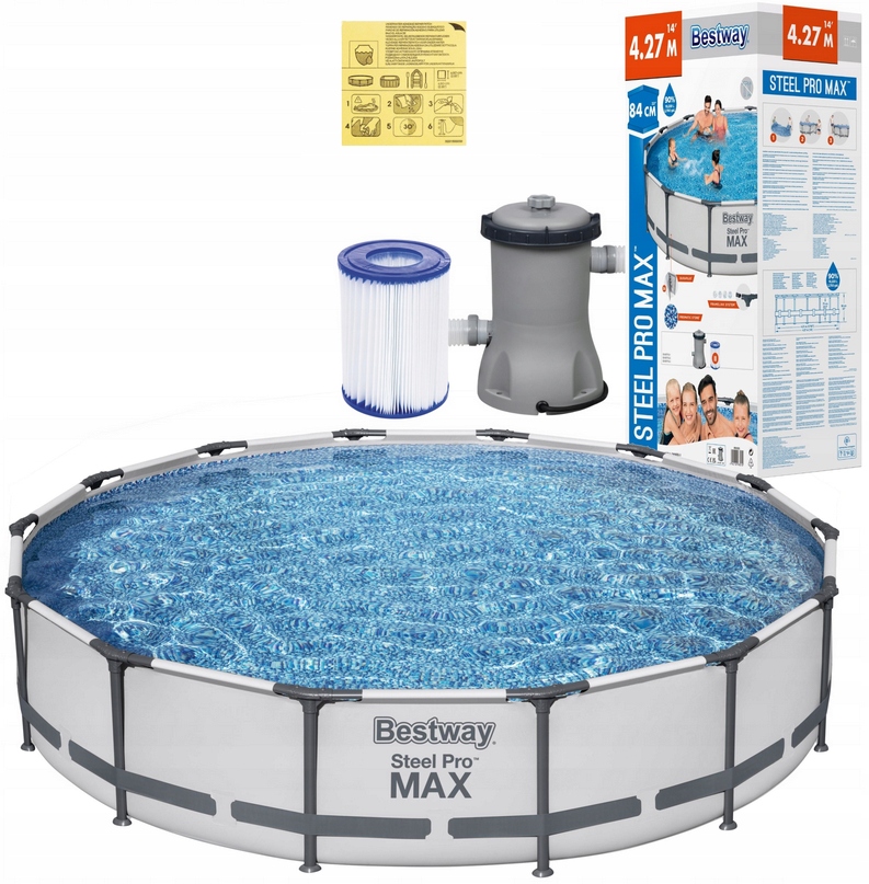 

Bestway 56595 Basen Ogrodowy 3w1 Stelażowy 427x84