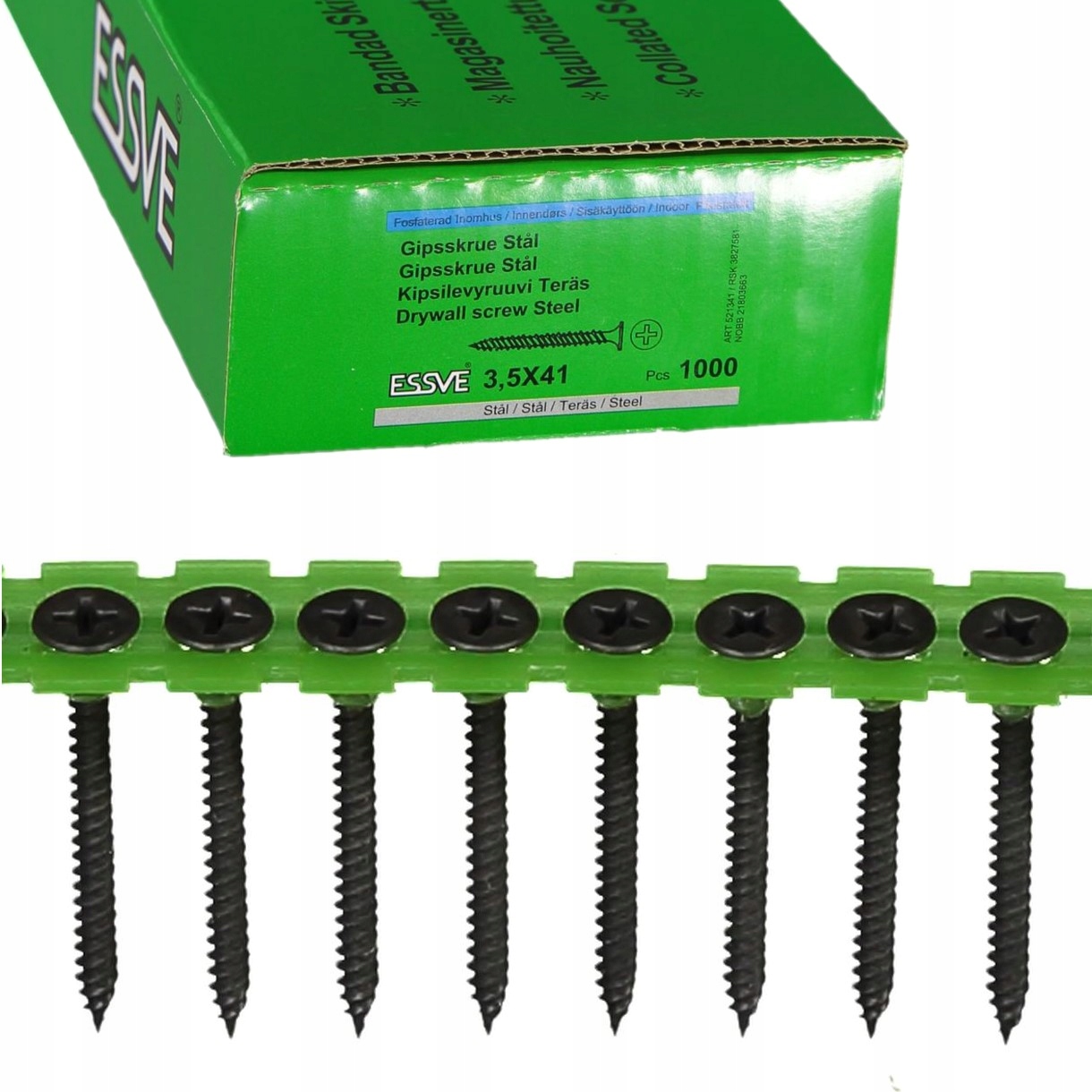 Wkręty Na Taśmie Do Metalu 3,5x41mm Do Płyt G-k Essve 1000szt