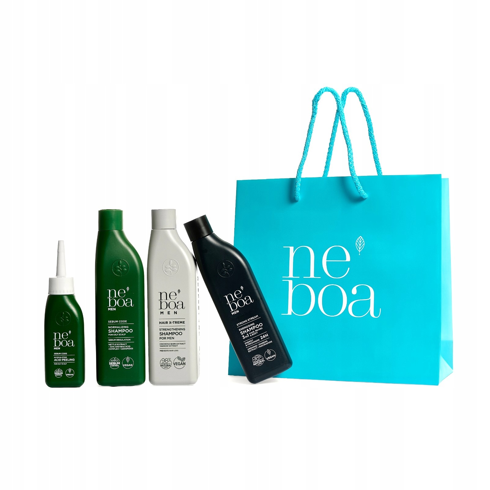 Neboa Men Zestaw Prezentowy Szampon Żel Peeling Oczyszczenie i Nawilżenie
