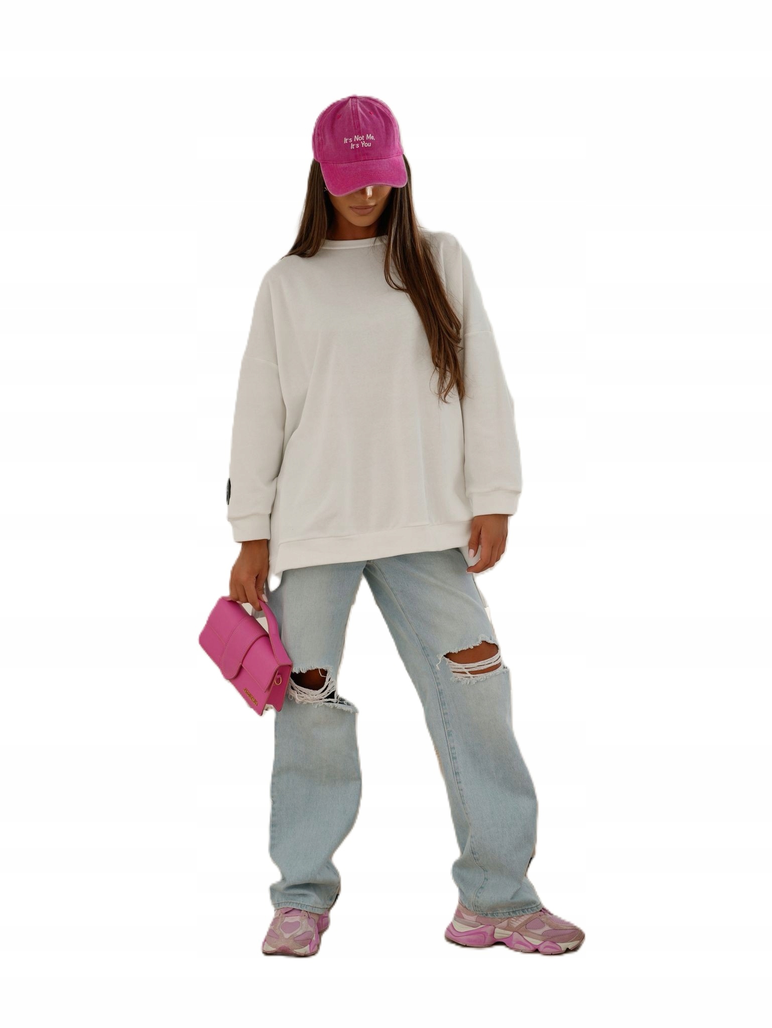 Bluza damska oversize biała mucha Me Gusta