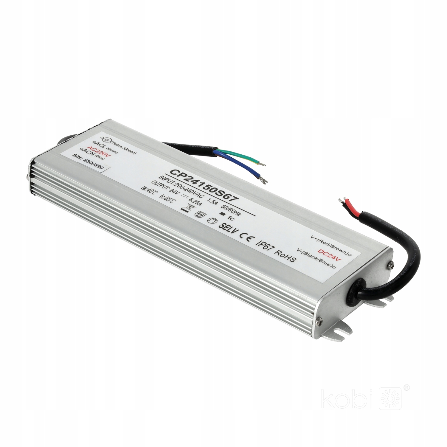 Vodotesný napájací zdroj 24V 150W 6,25A
