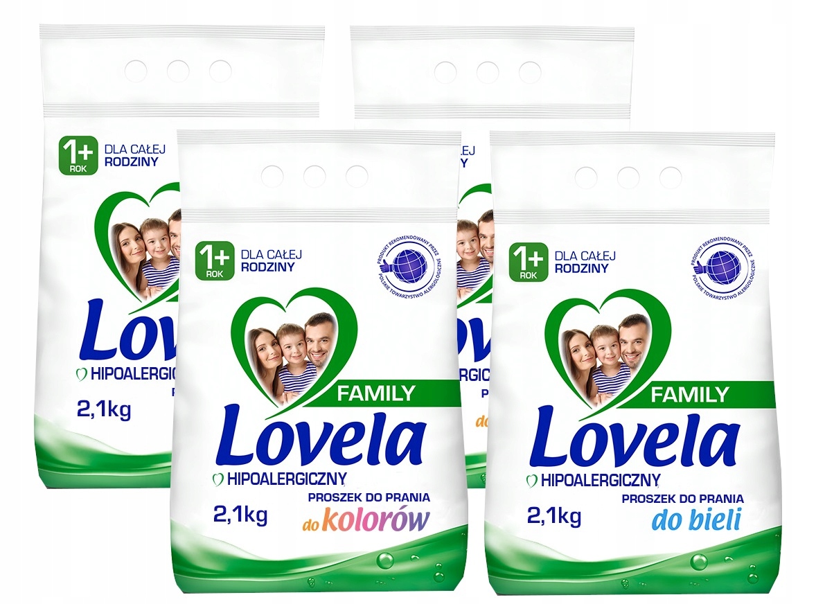 

Lovela Proszek Family 4x2,1kg/112pr Kolor Biel Mix