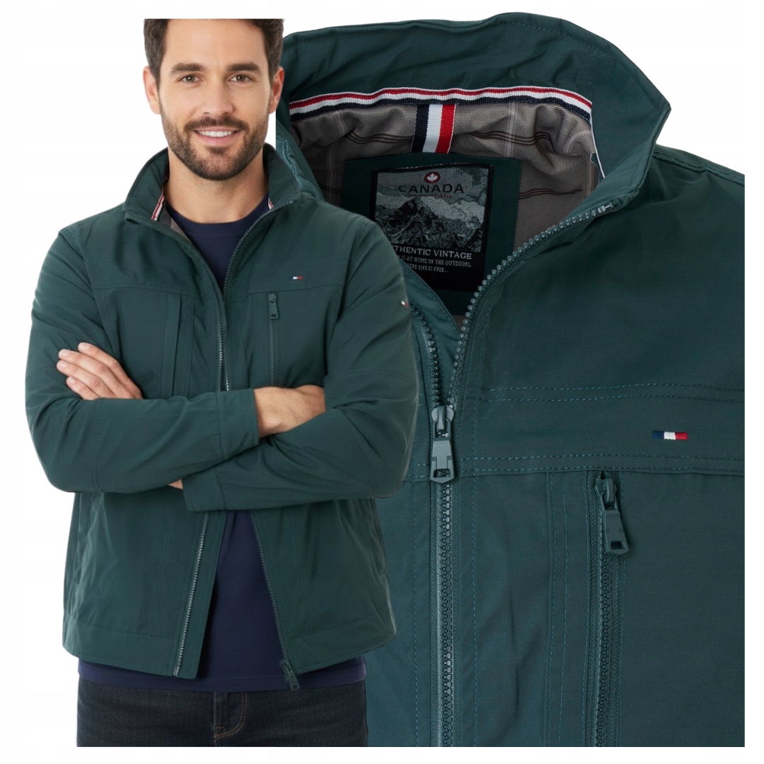 Pánská přechodová klasická bunda na jaro v zelené barvě Velikost XL