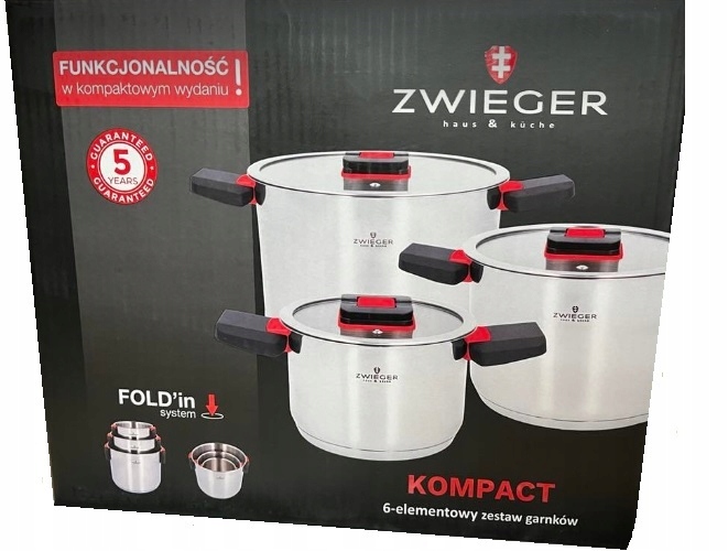 

Zwieger Kompact Zestaw Garnków 6 Element. Indukcja